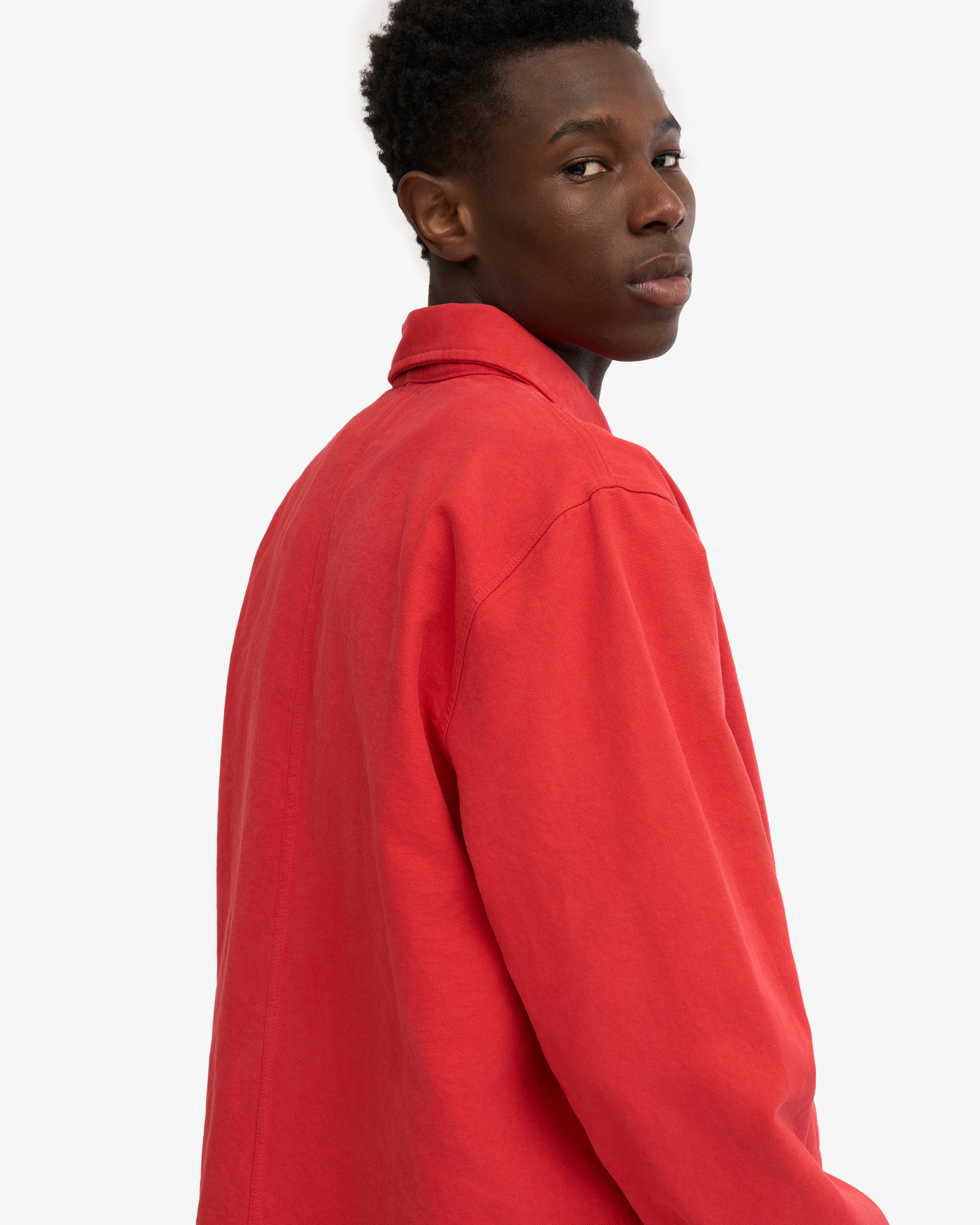 Organic Workwear Jacket - Red Tangerine