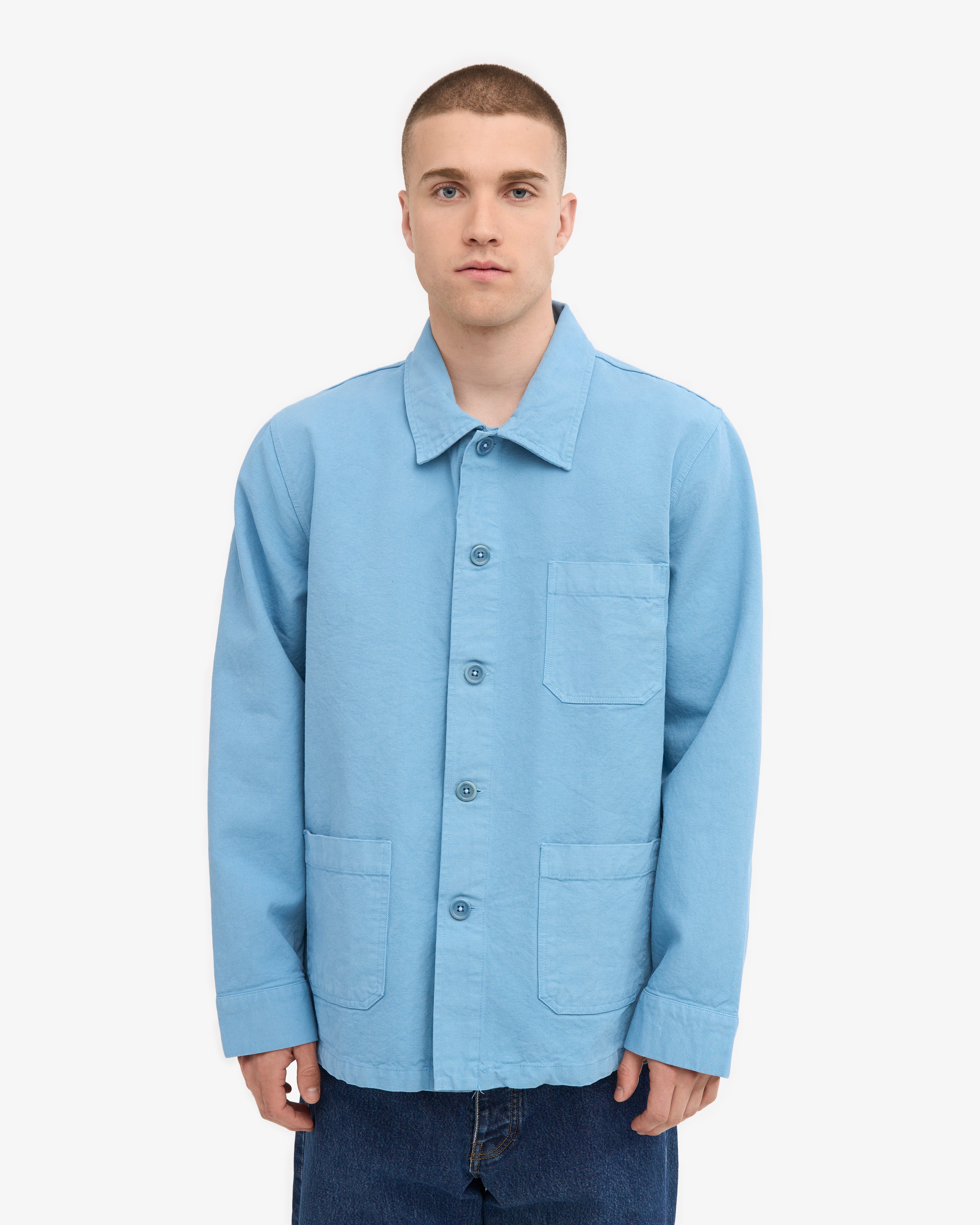 Organic Workwear Jacket - Seaside Blue