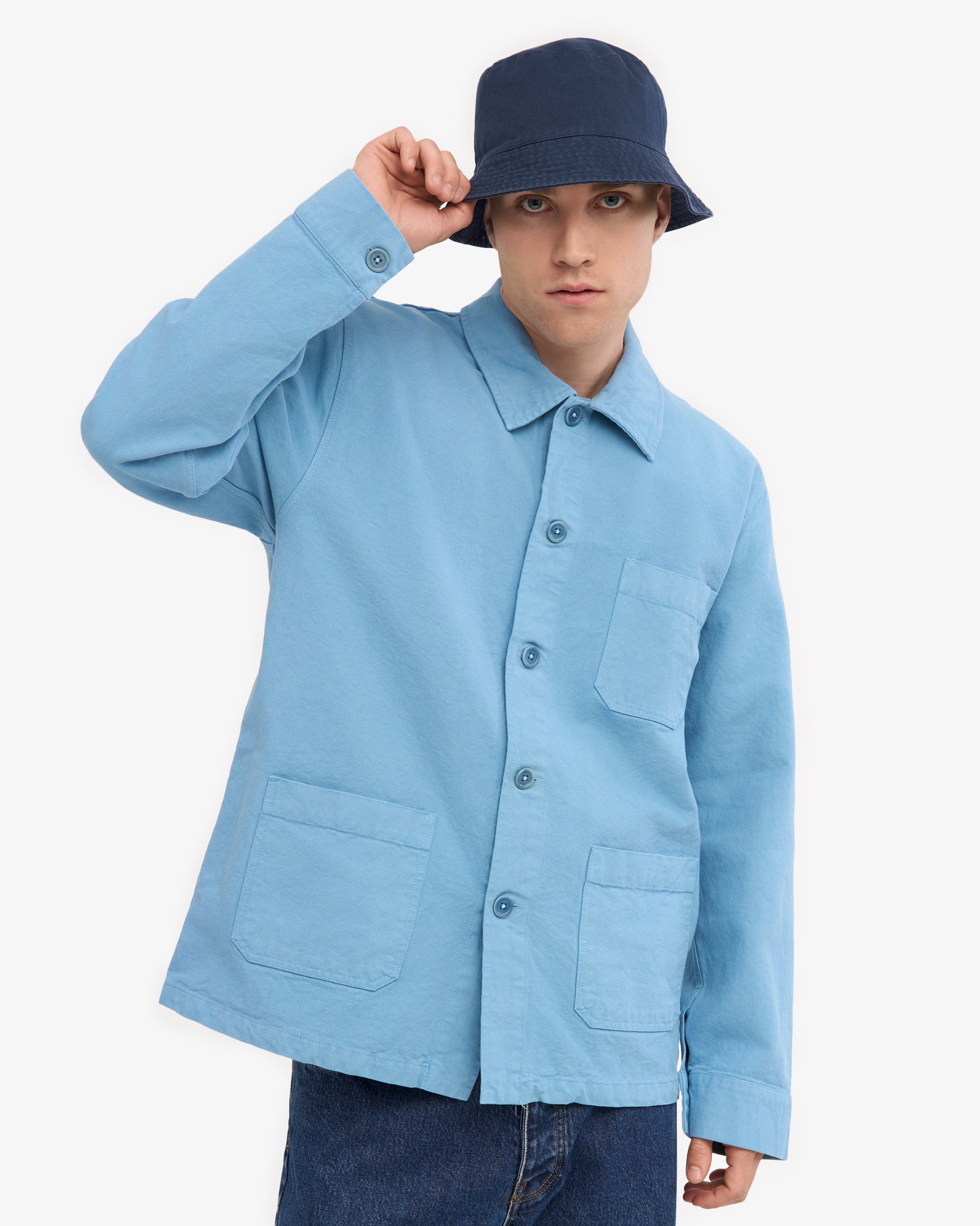 Organic Workwear Jacket - Seaside Blue