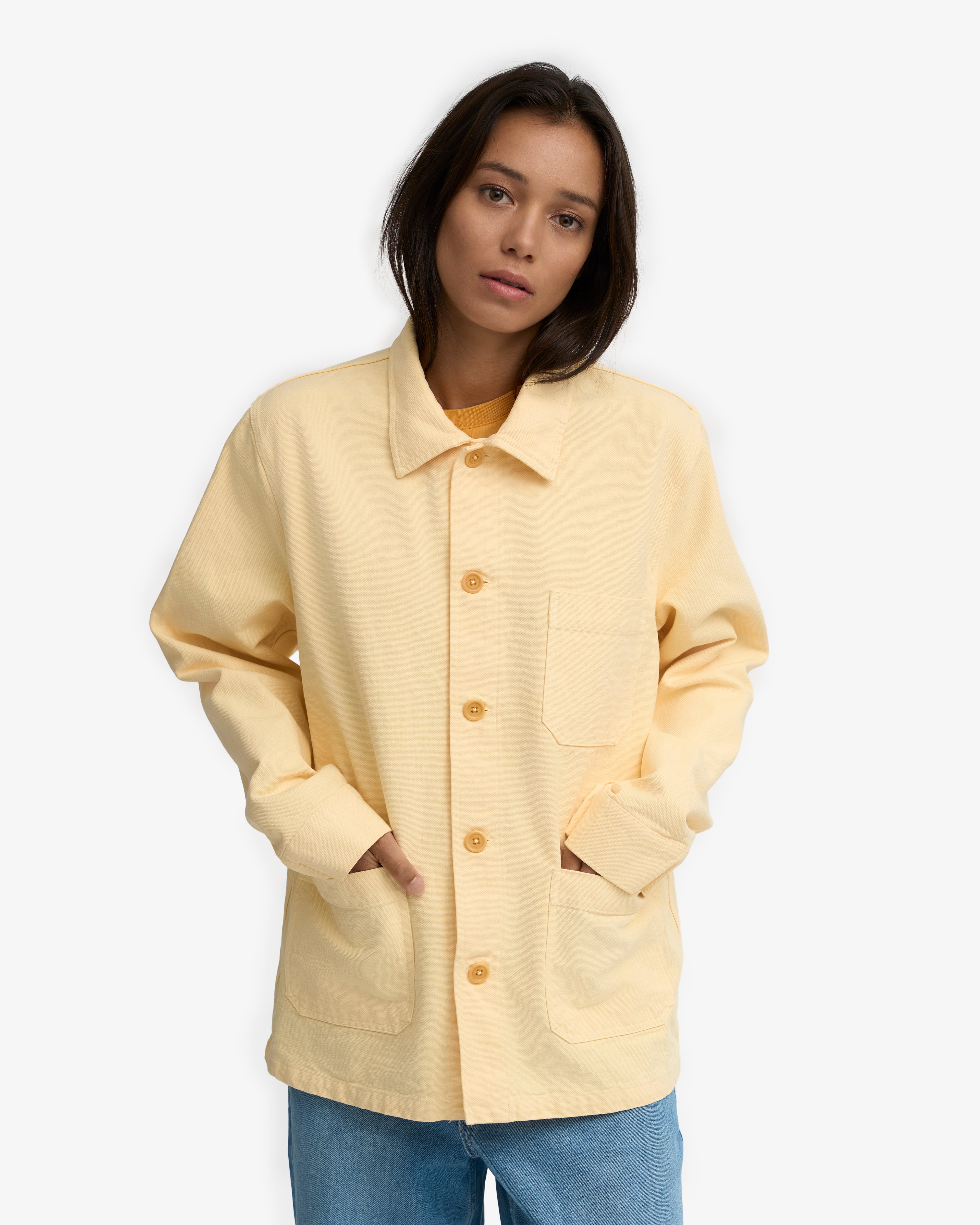 Organic Workwear Jacket - Soft Yellow