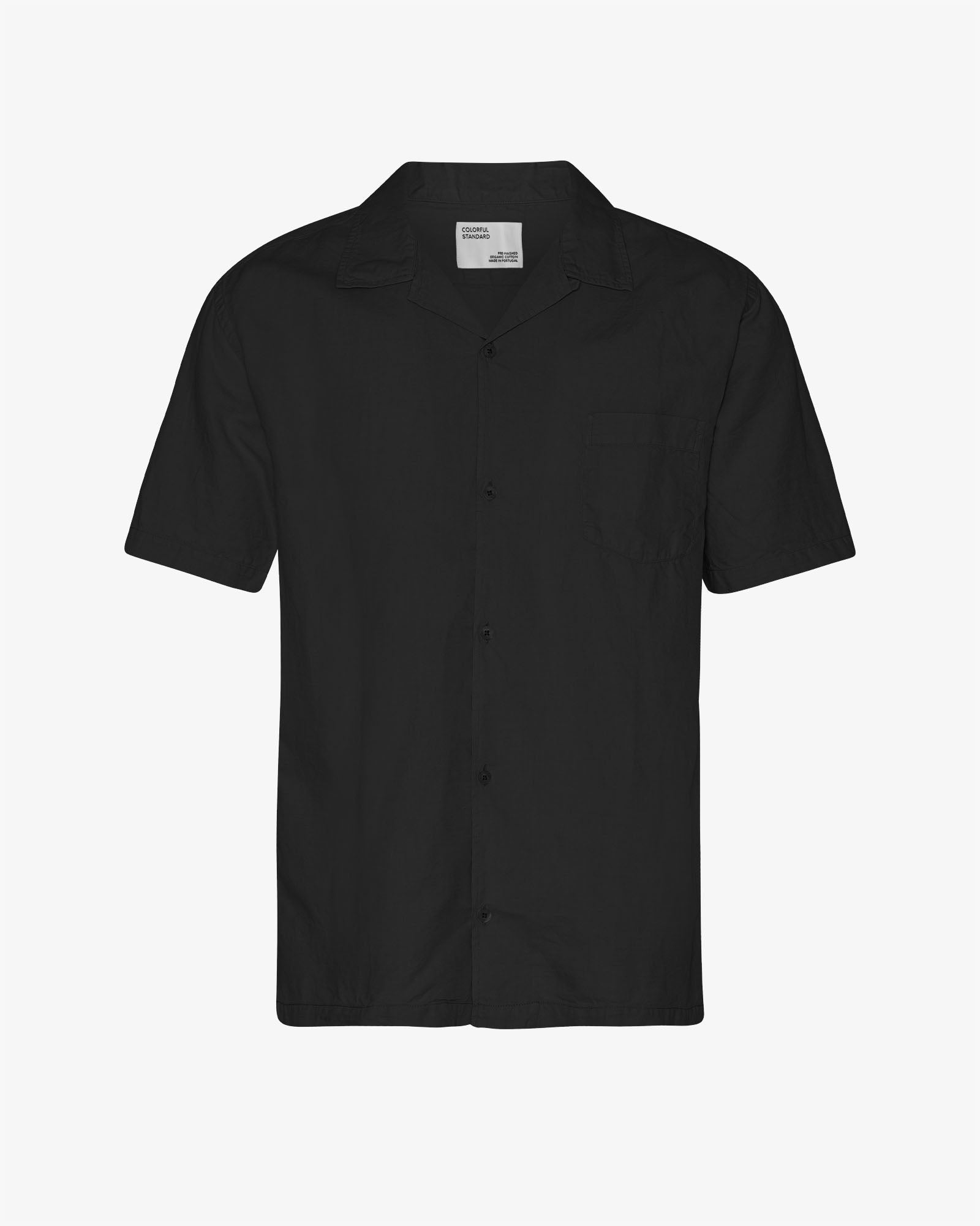 Linen Short Sleeved Shirt - Deep Black