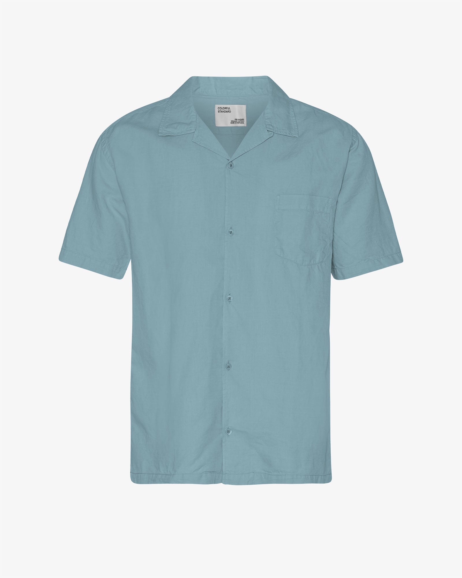 Linen Short Sleeved Shirt - Steel Blue