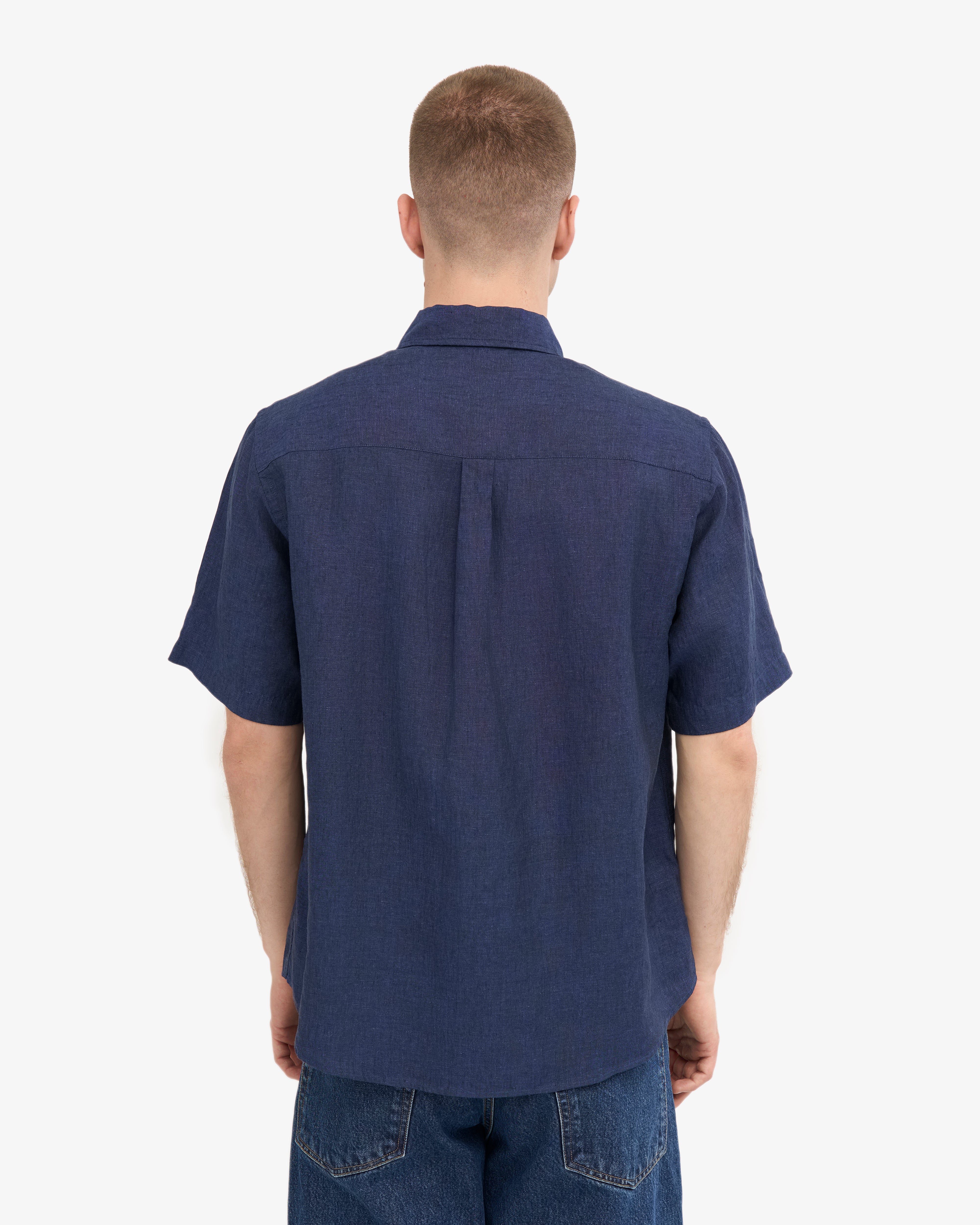 Linen SS Shirt - Petrol Blue