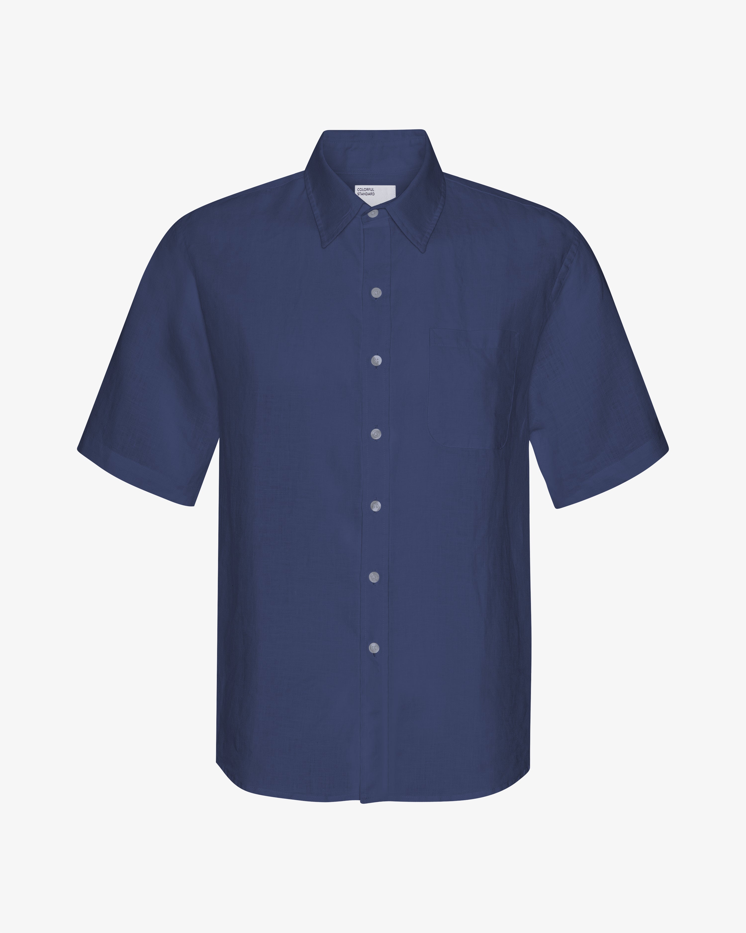 Linen SS Shirt - Petrol Blue