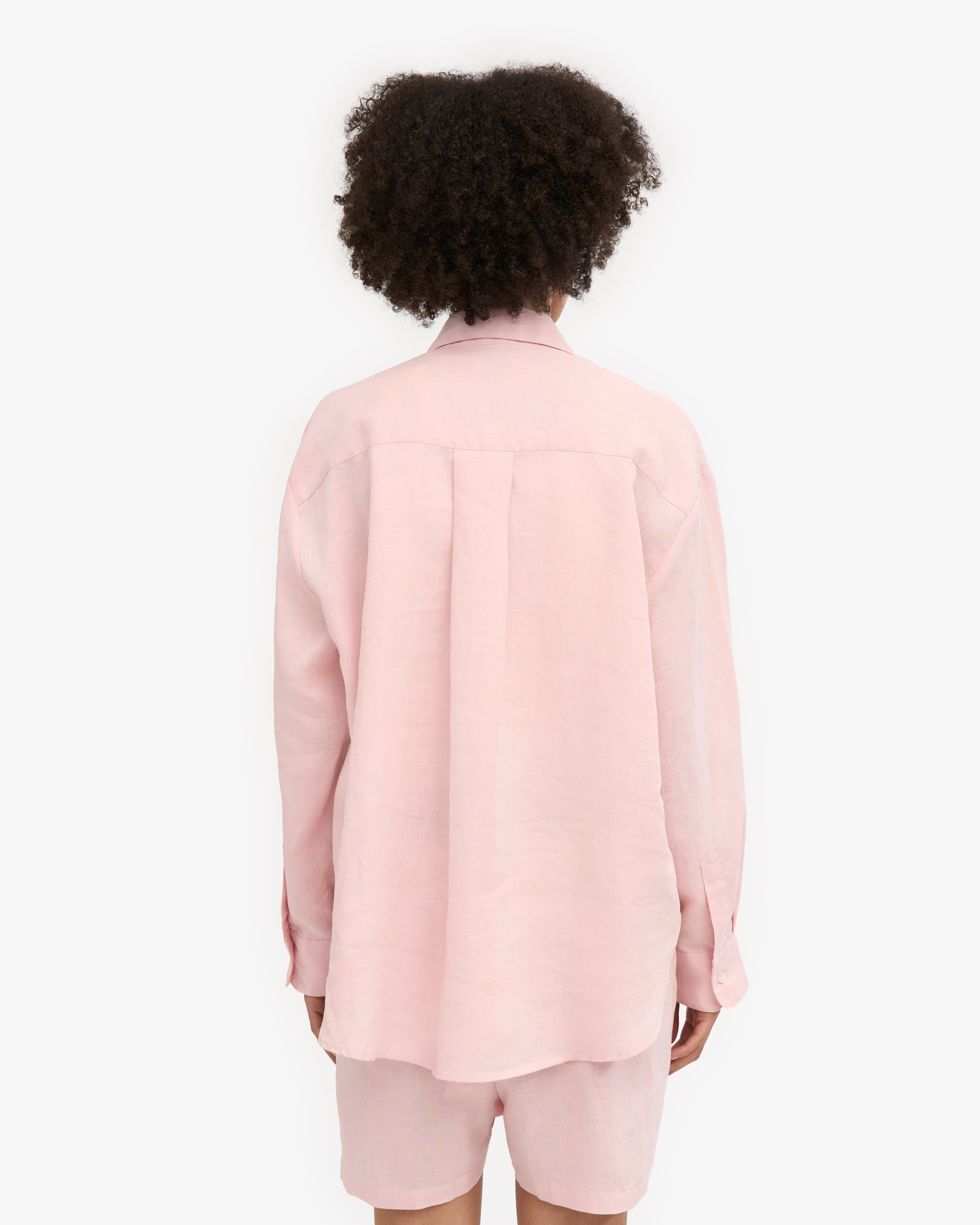 Linen Oversized Shirt - Faded Pink