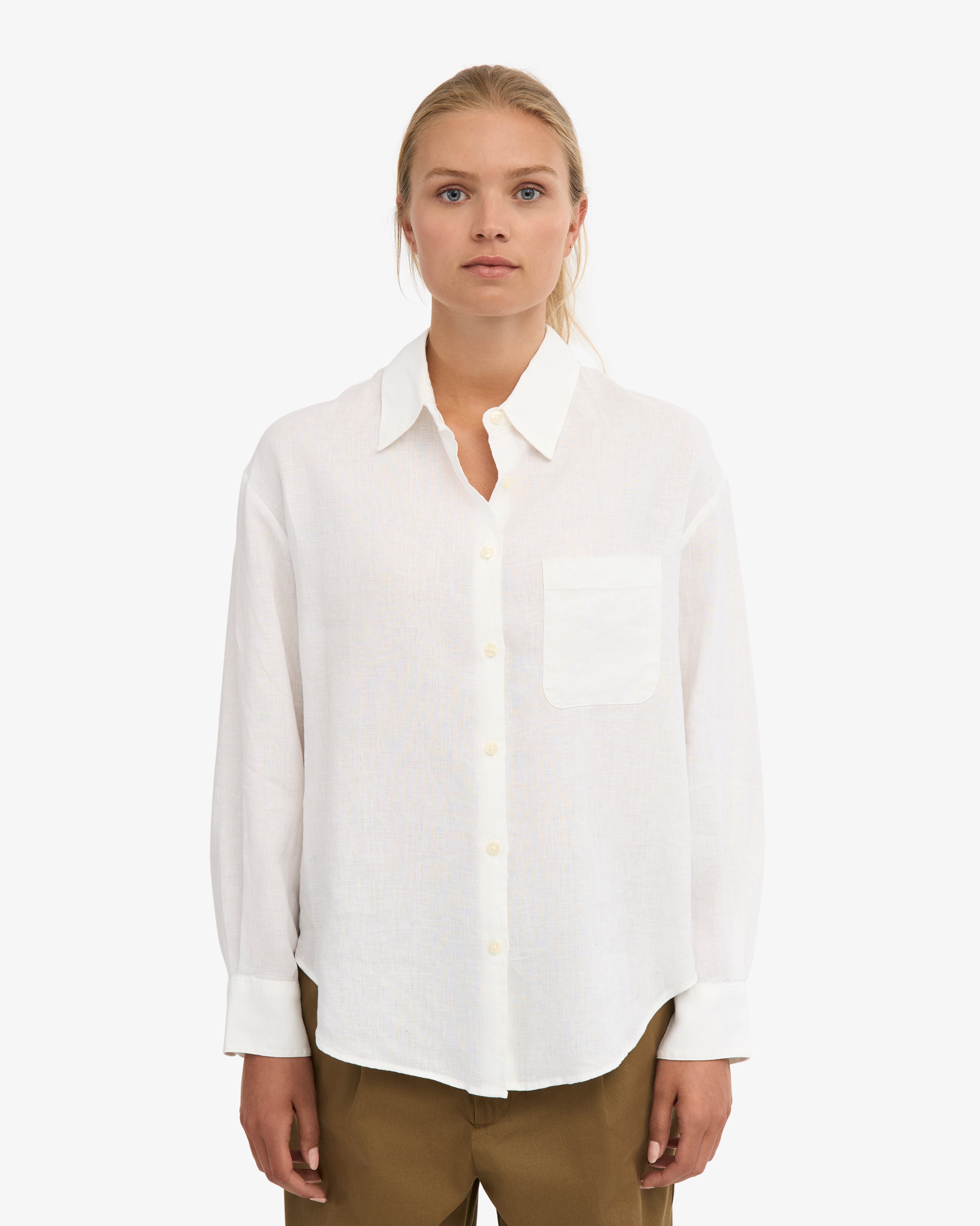 Linen Oversized Shirt - Optical White