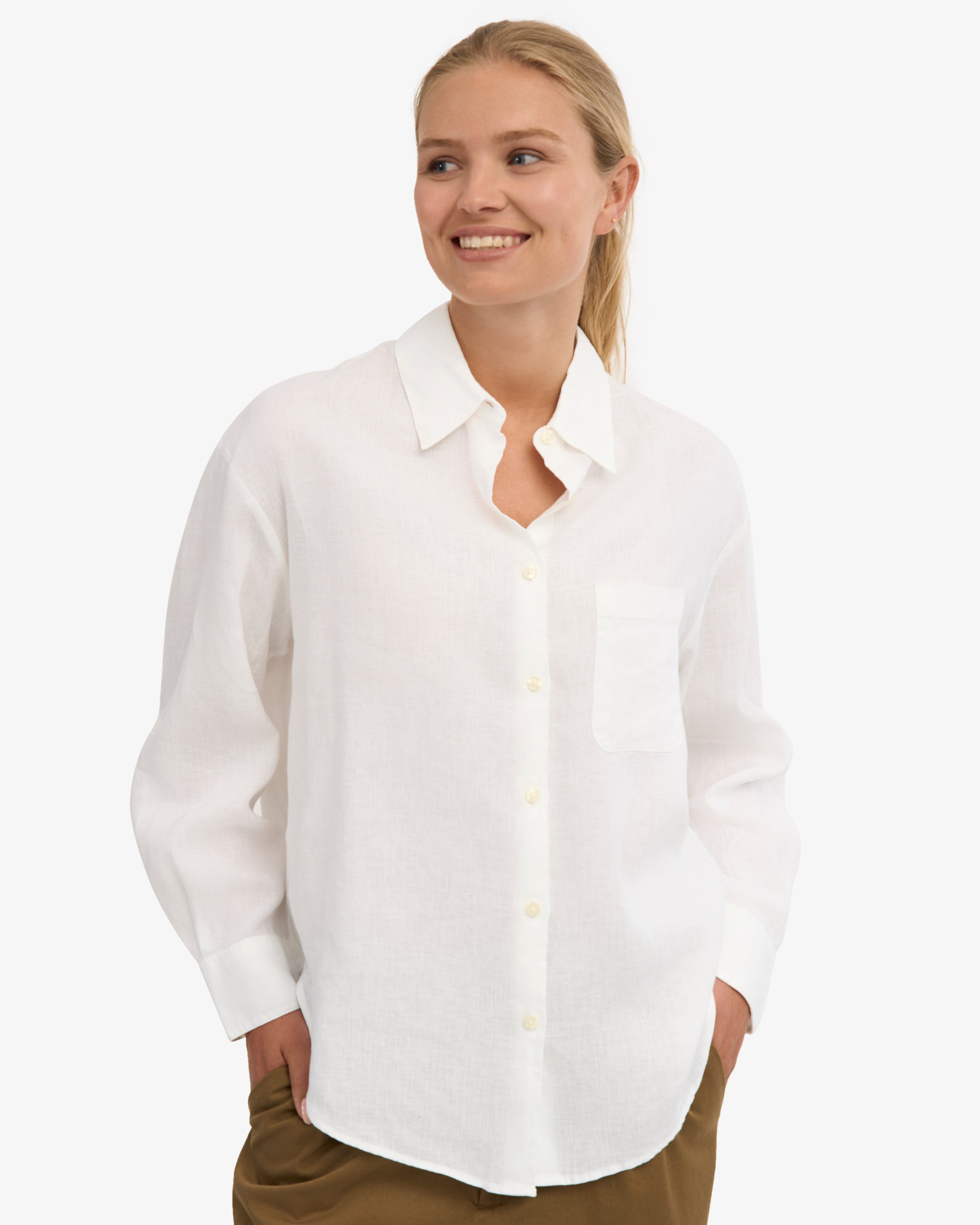 Linen Oversized Shirt - Optical White