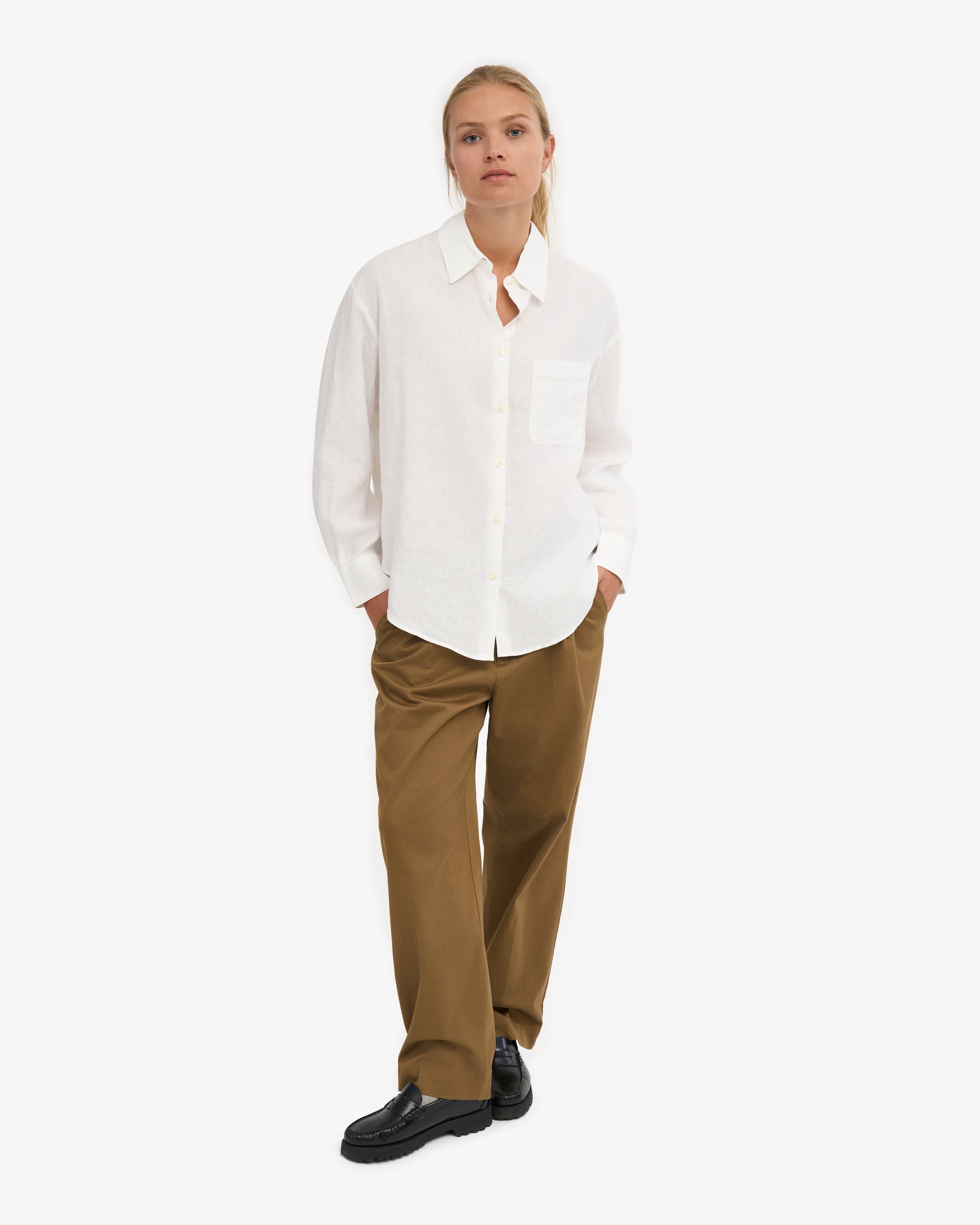Linen Oversized Shirt - Optical White