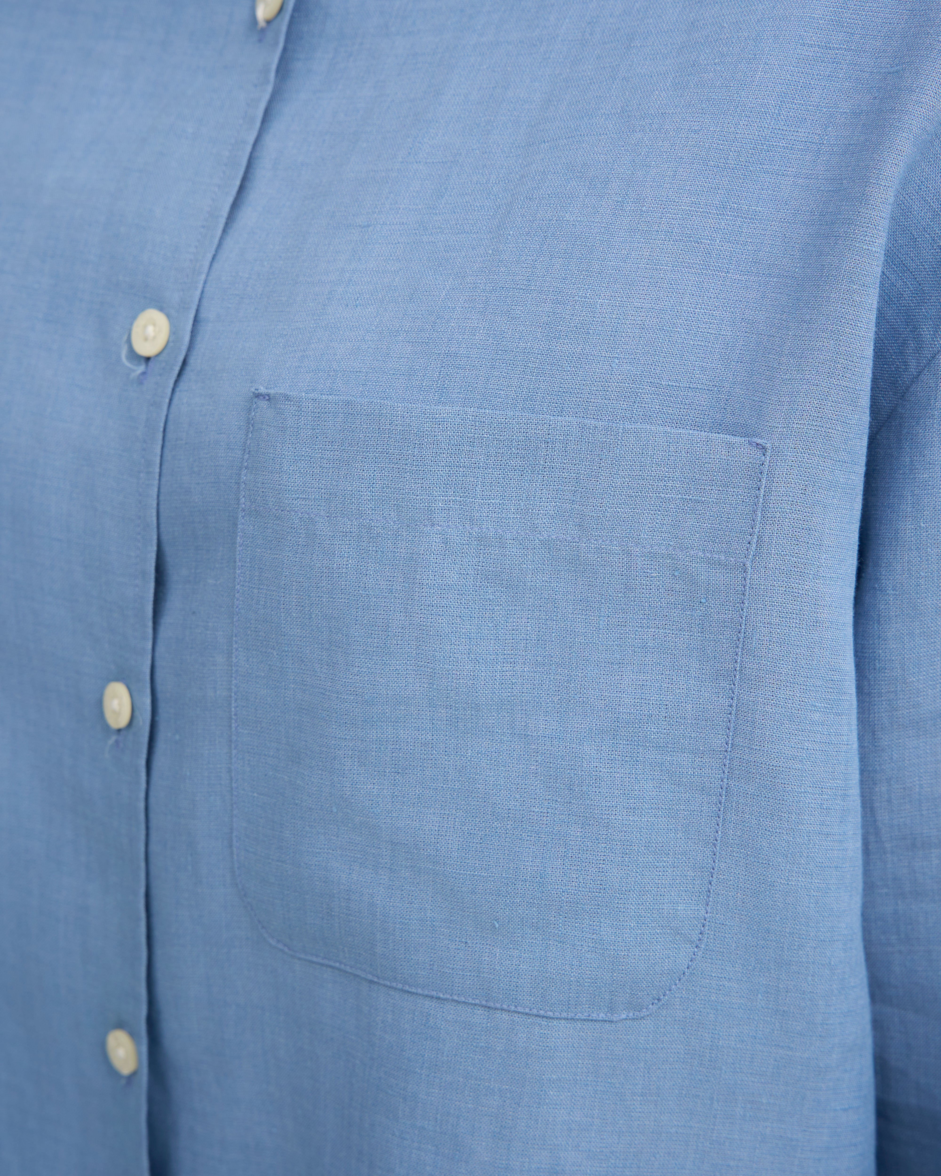 Linen Oversized Shirt - Seaside Blue