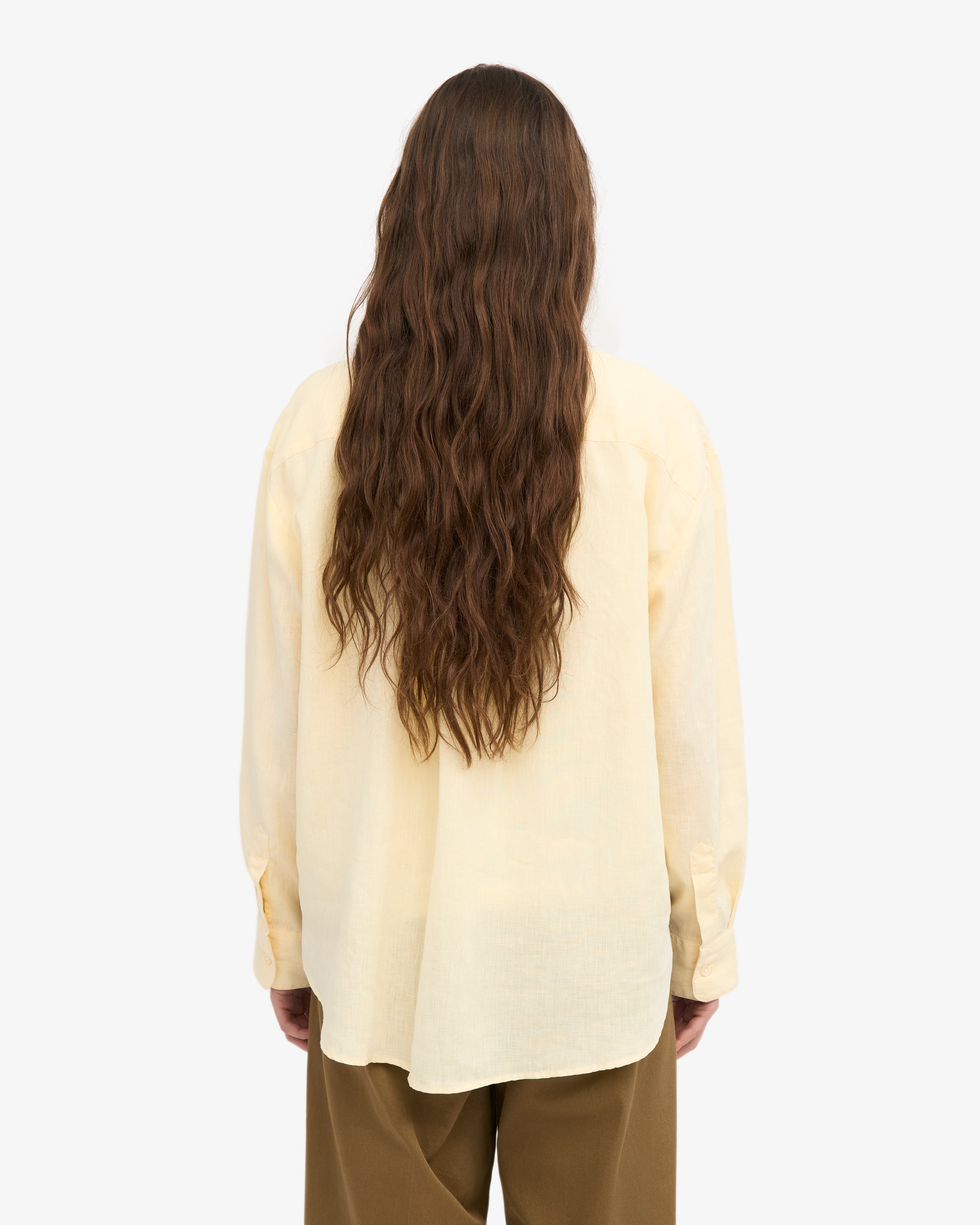 Linen Oversized Shirt - Soft Yellow