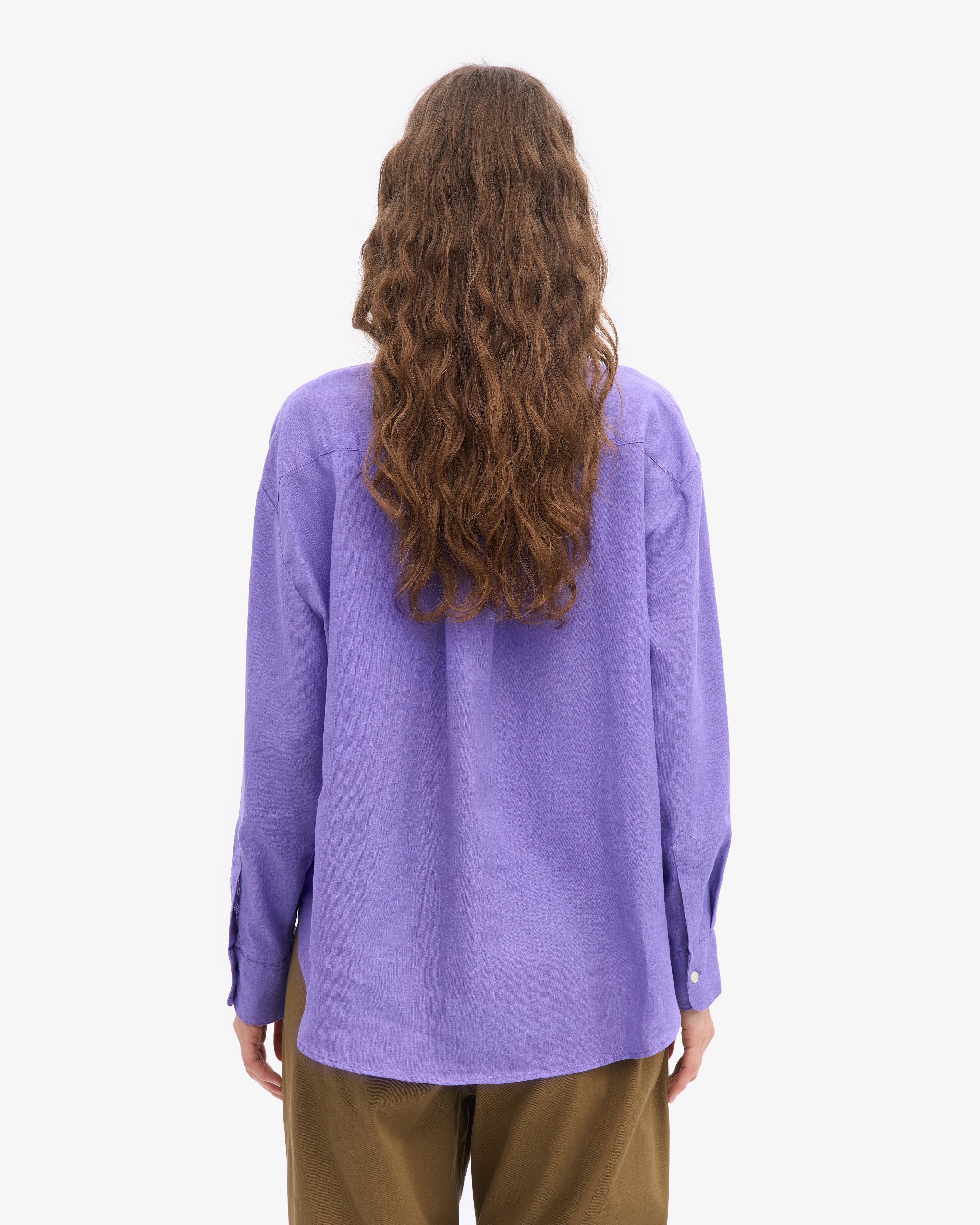 Linen Oversized Shirt - Ultra Violet