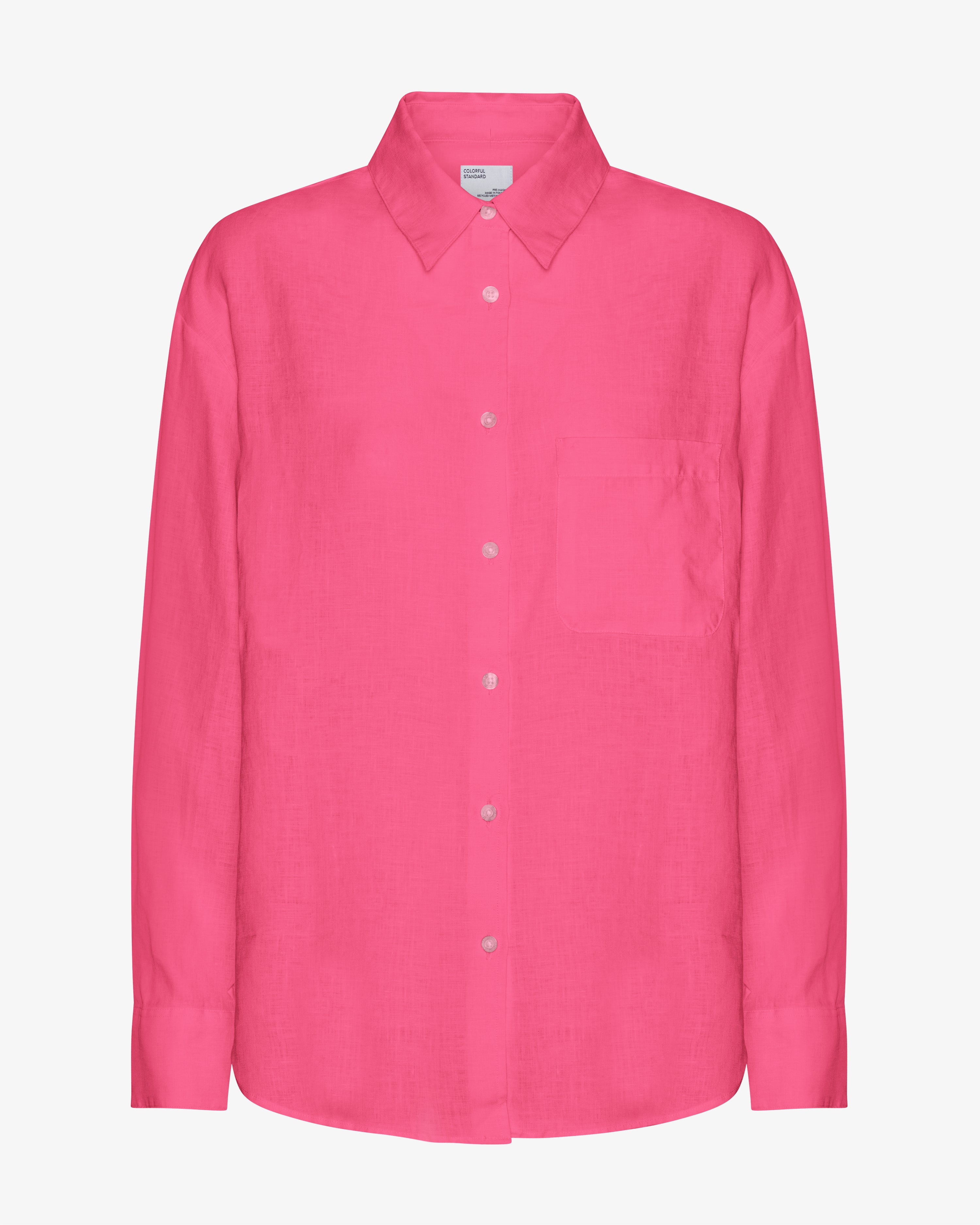 Linen Oversized Shirt - Bubblegum Pink