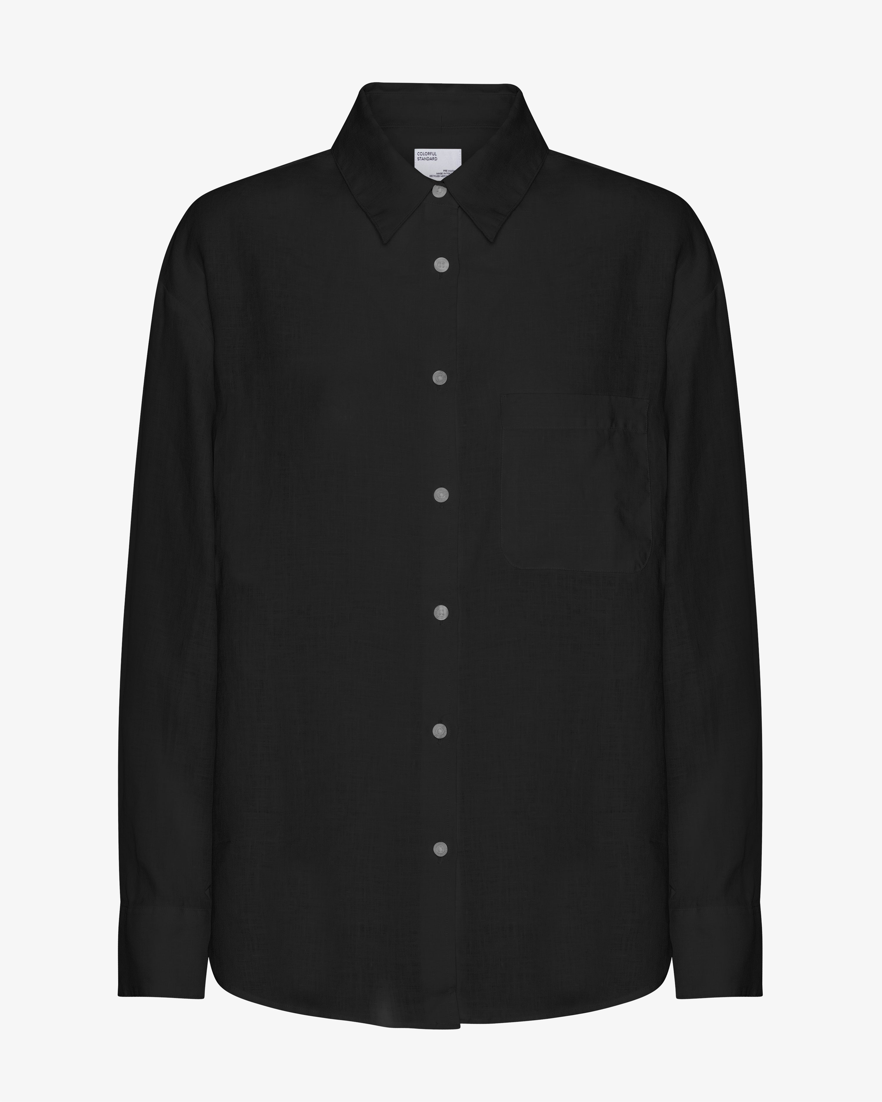 Linen Oversized Shirt - Deep Black
