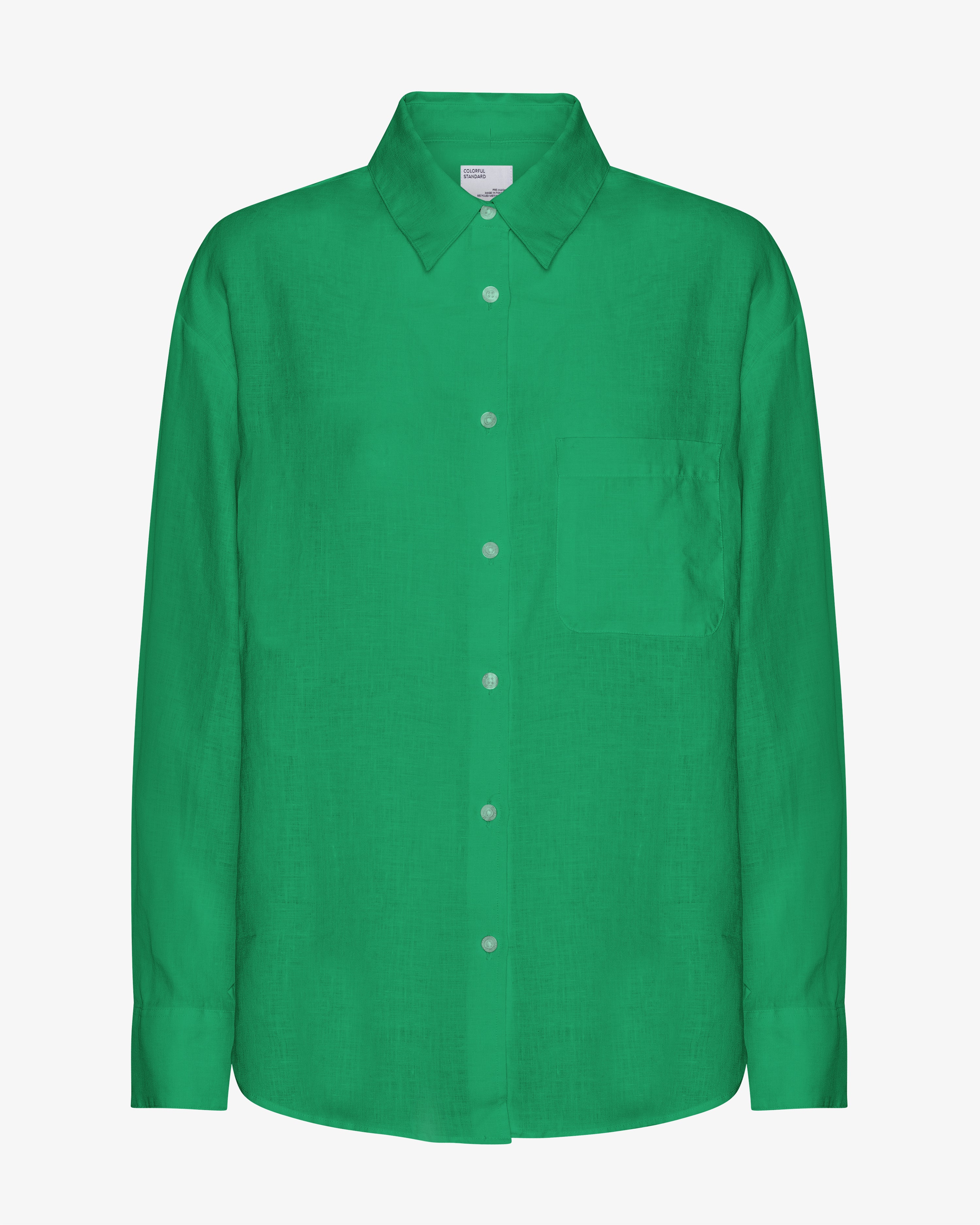 Linen Oversized Shirt - Kelly Green