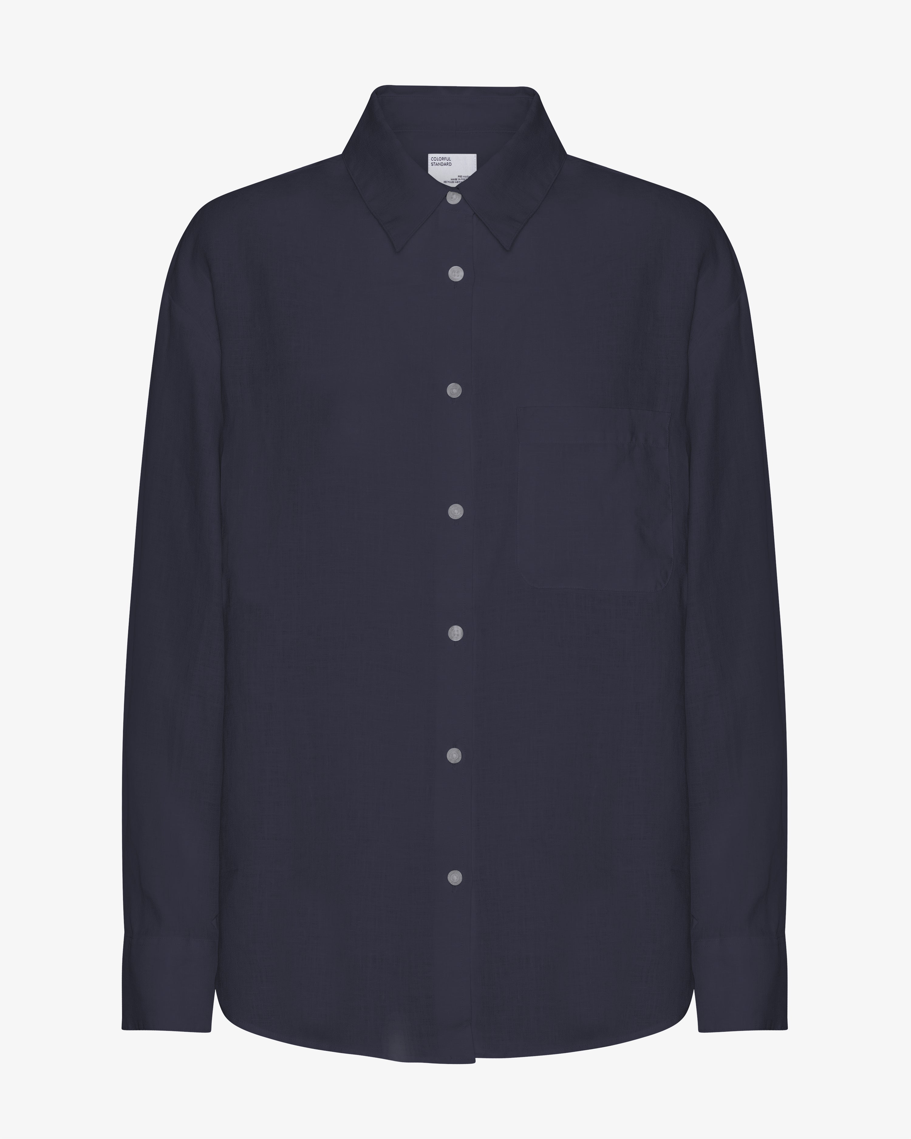 Linen Oversized Shirt - Navy Blue