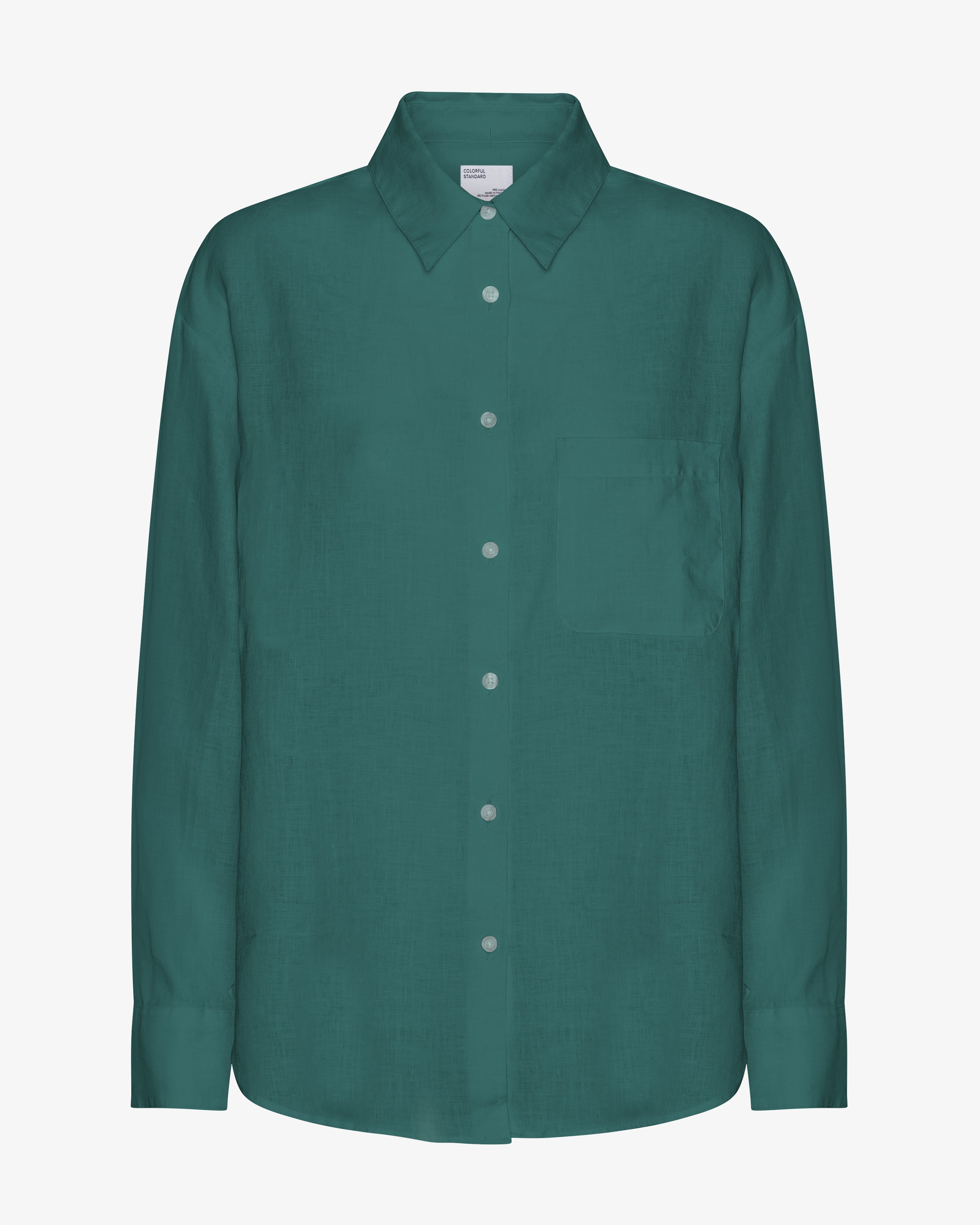 Linen Oversized Shirt - Ocean Green