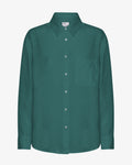 Linen Oversized Shirt - Ocean Green