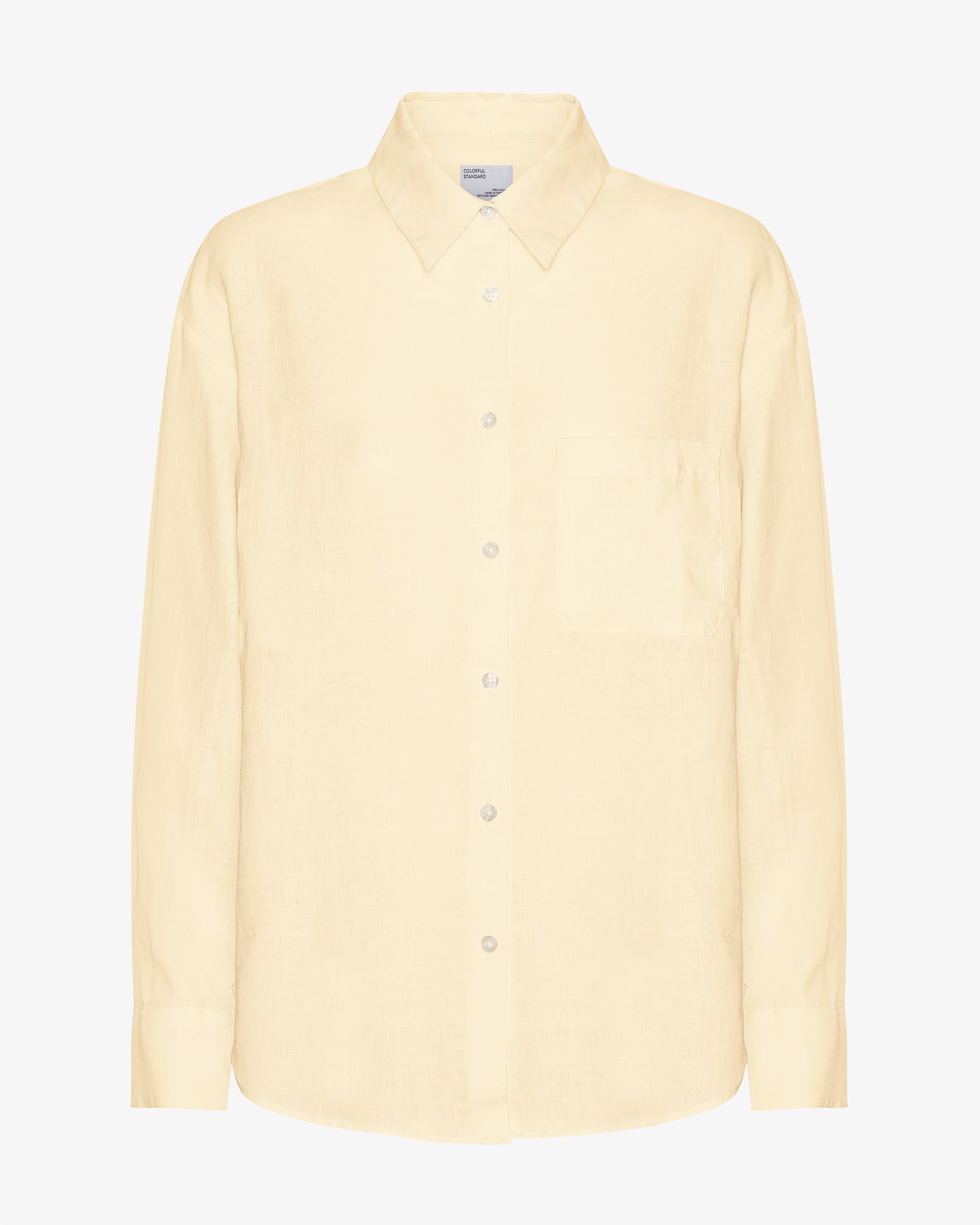 Linen Oversized Shirt - Soft Yellow