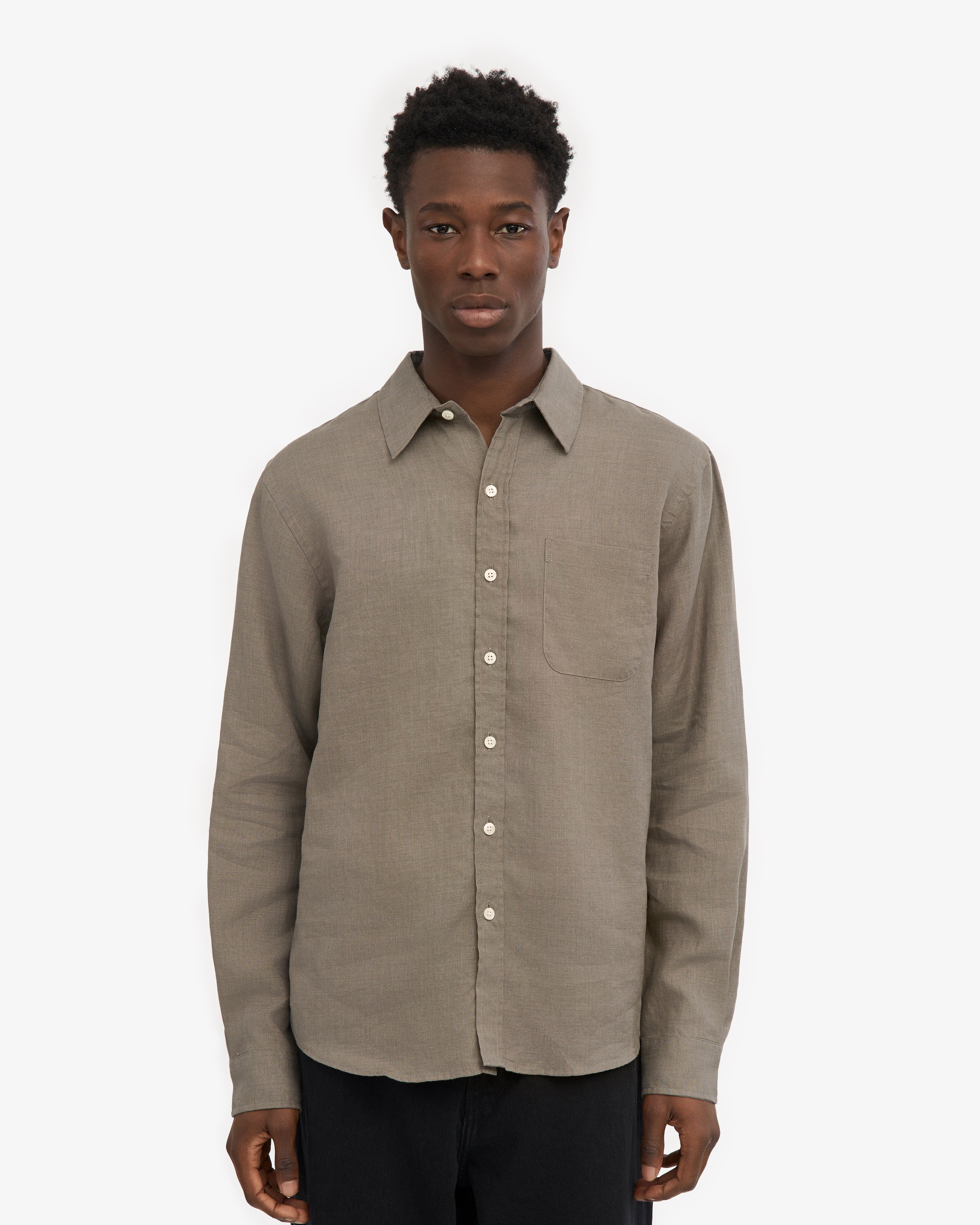 Linen Shirt - Navy Blue