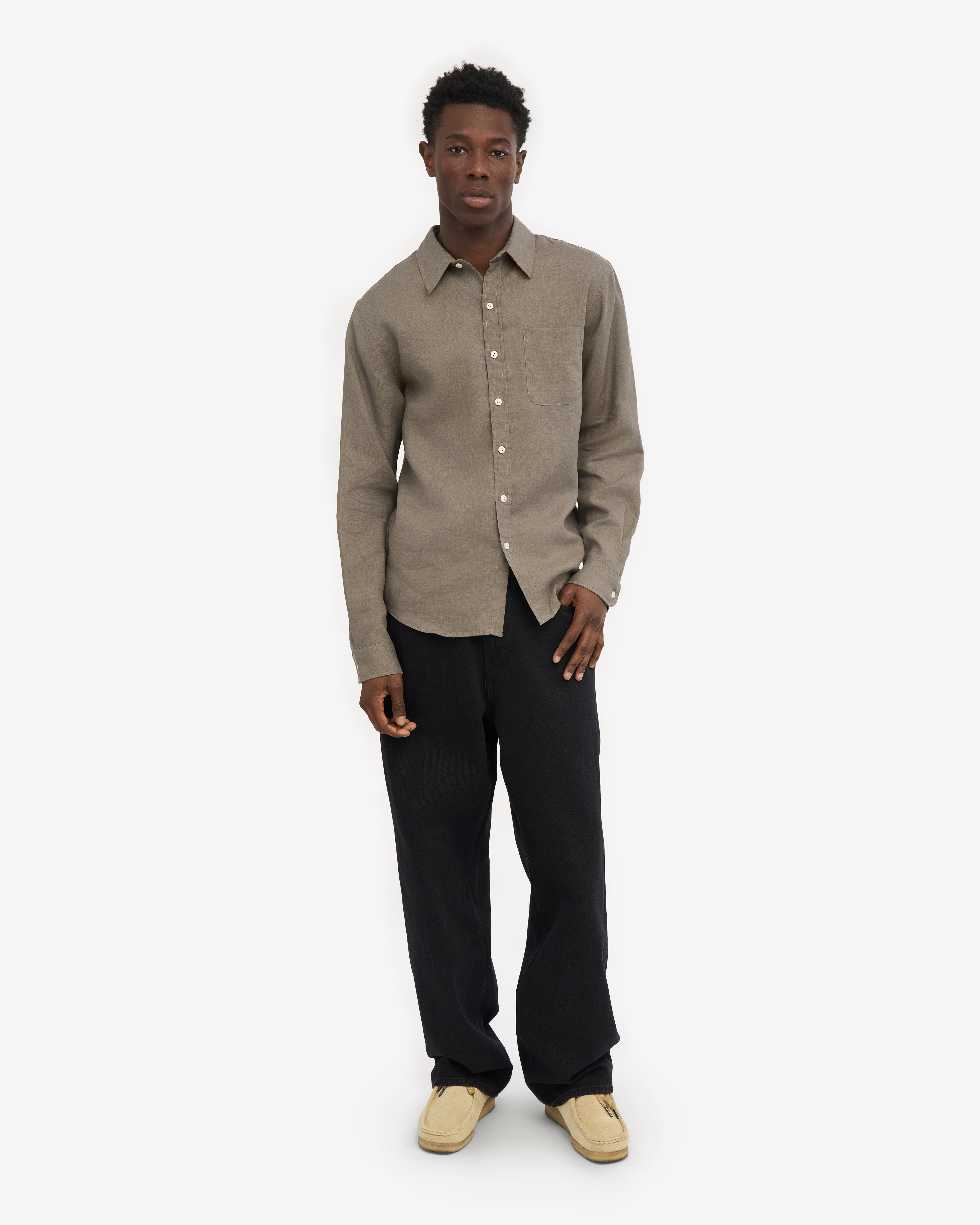 Linen Shirt - Dusty Olive