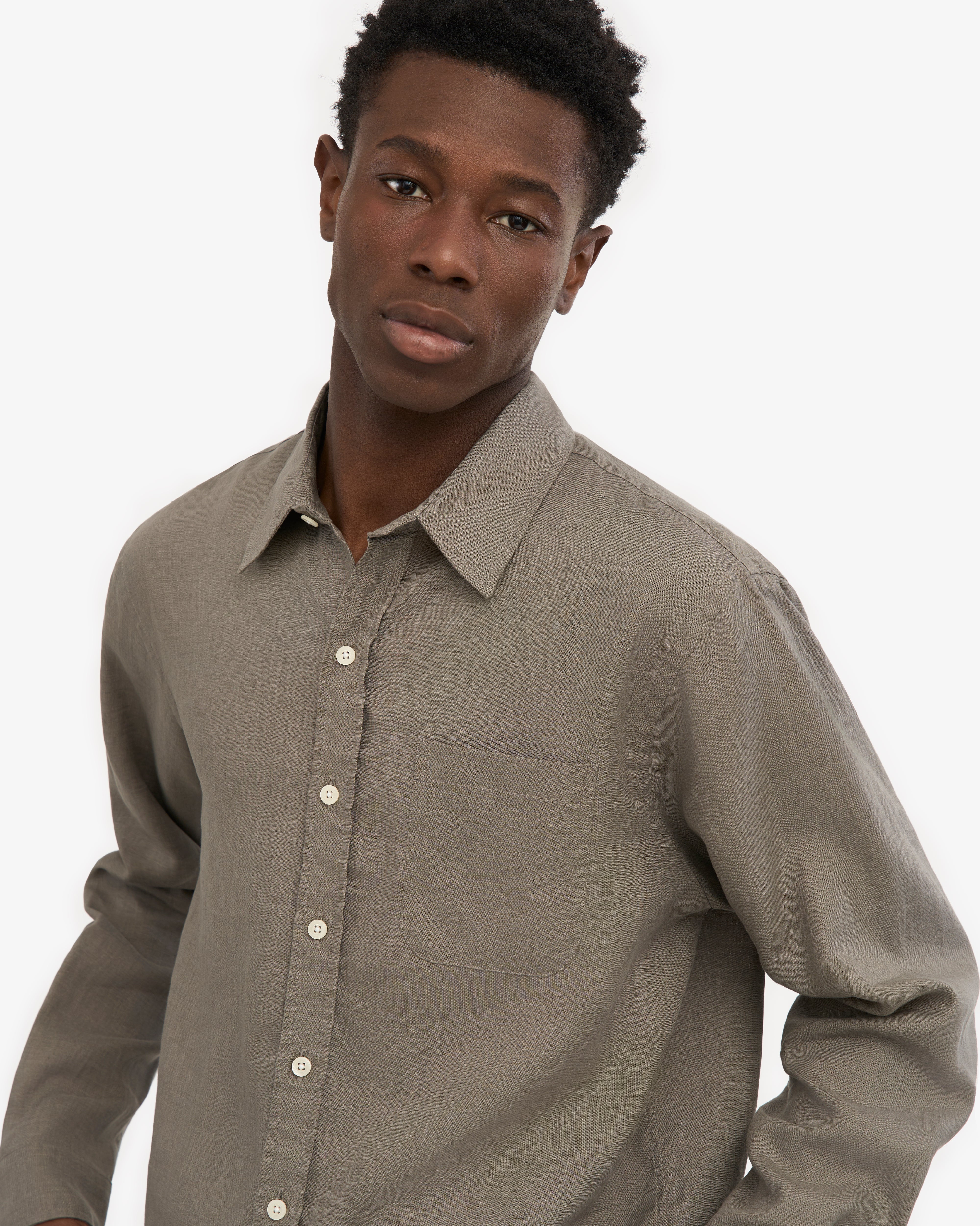 Linen Shirt - Dusty Olive