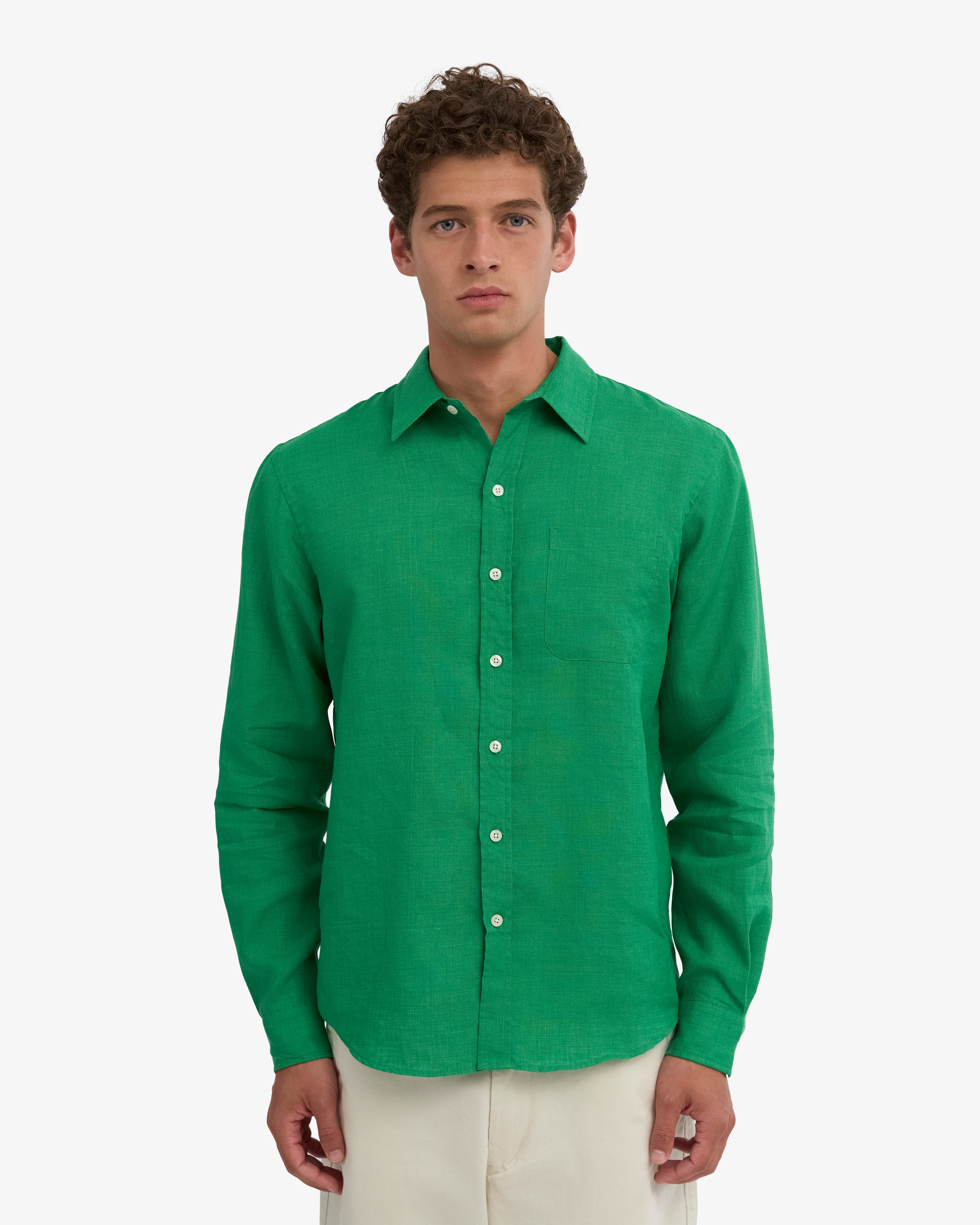 Linen Shirt - Kelly Green
