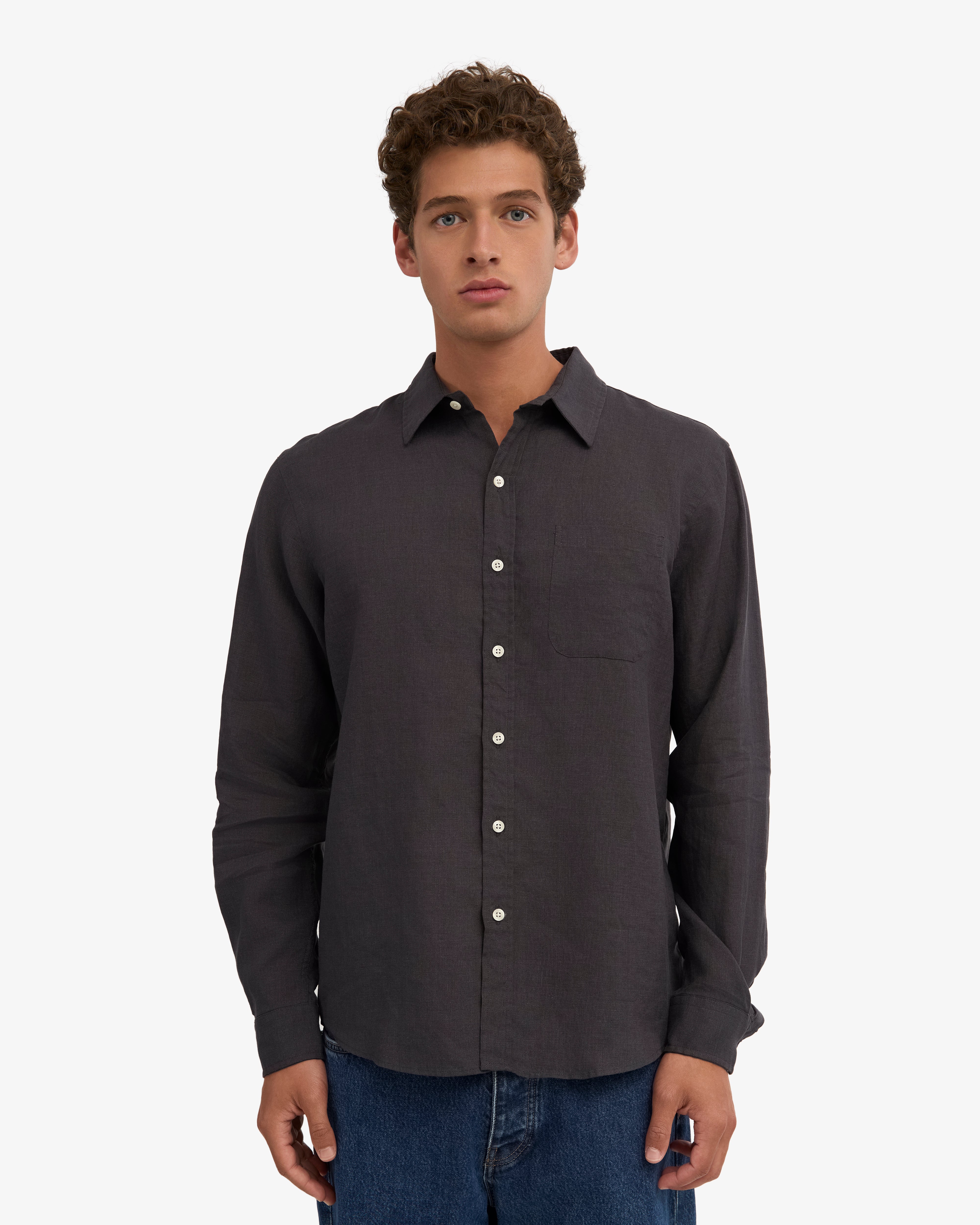 Linen Shirt - Lava Grey