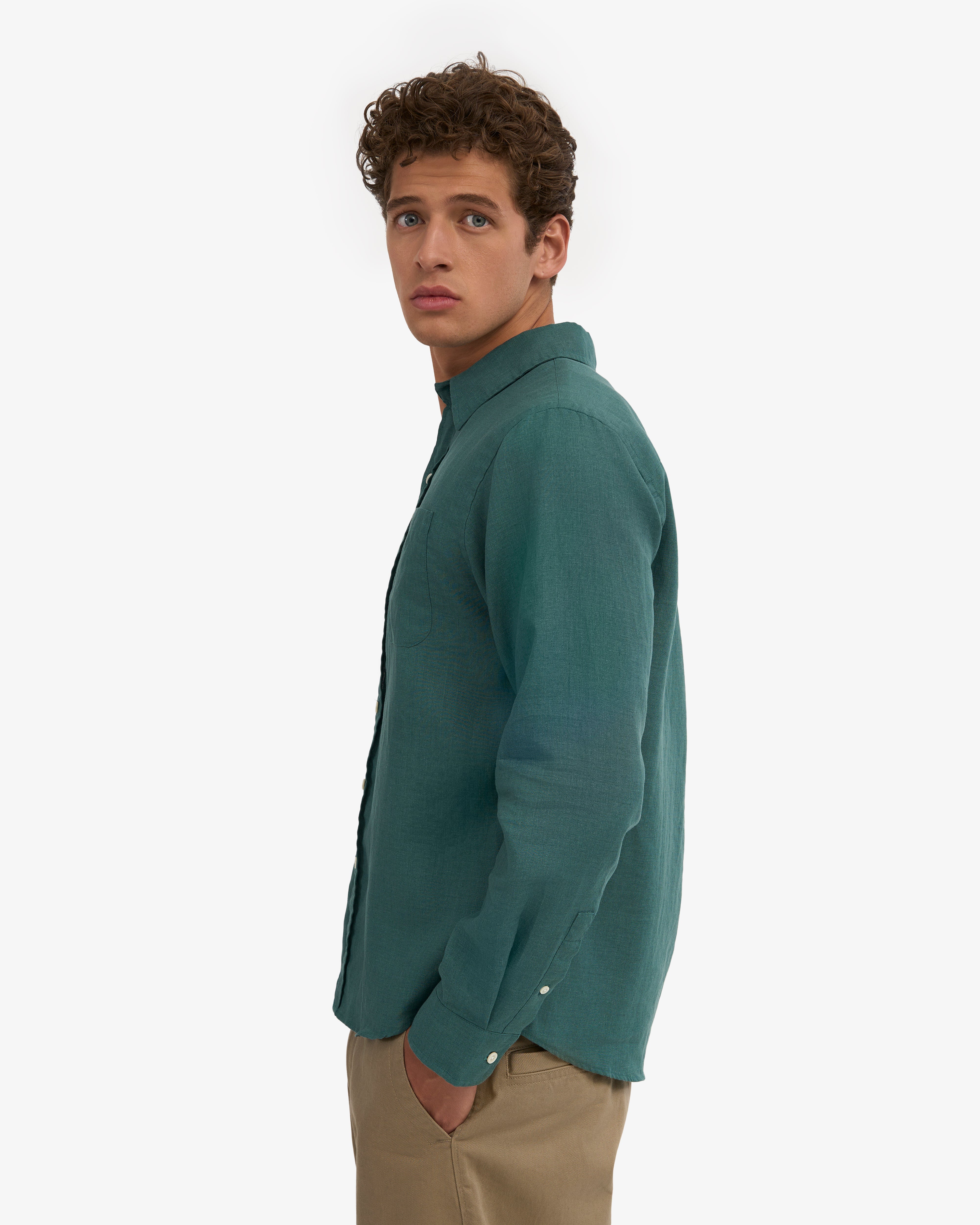 Linen Shirt - Ocean Green