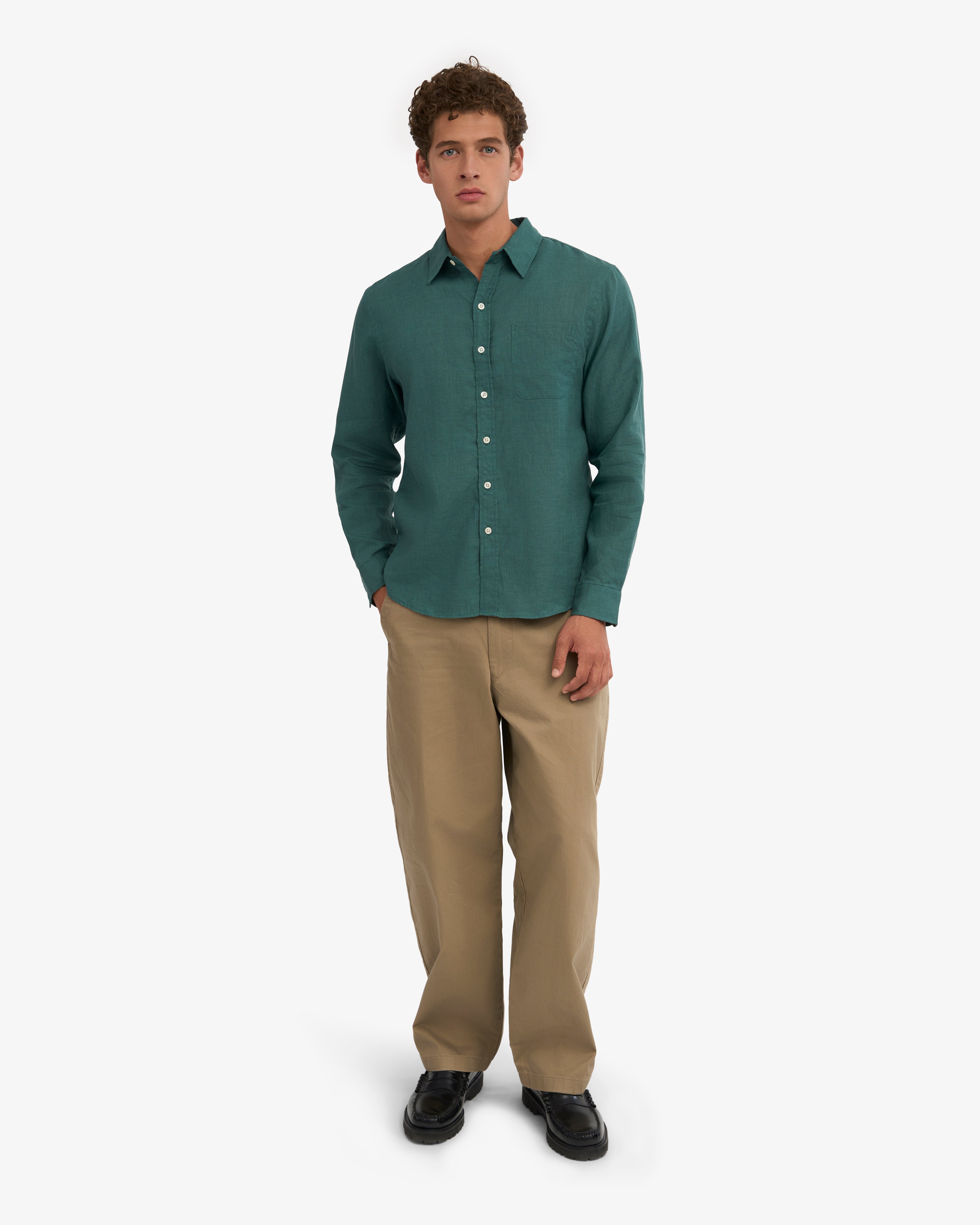 Linen Shirt - Ocean Green
