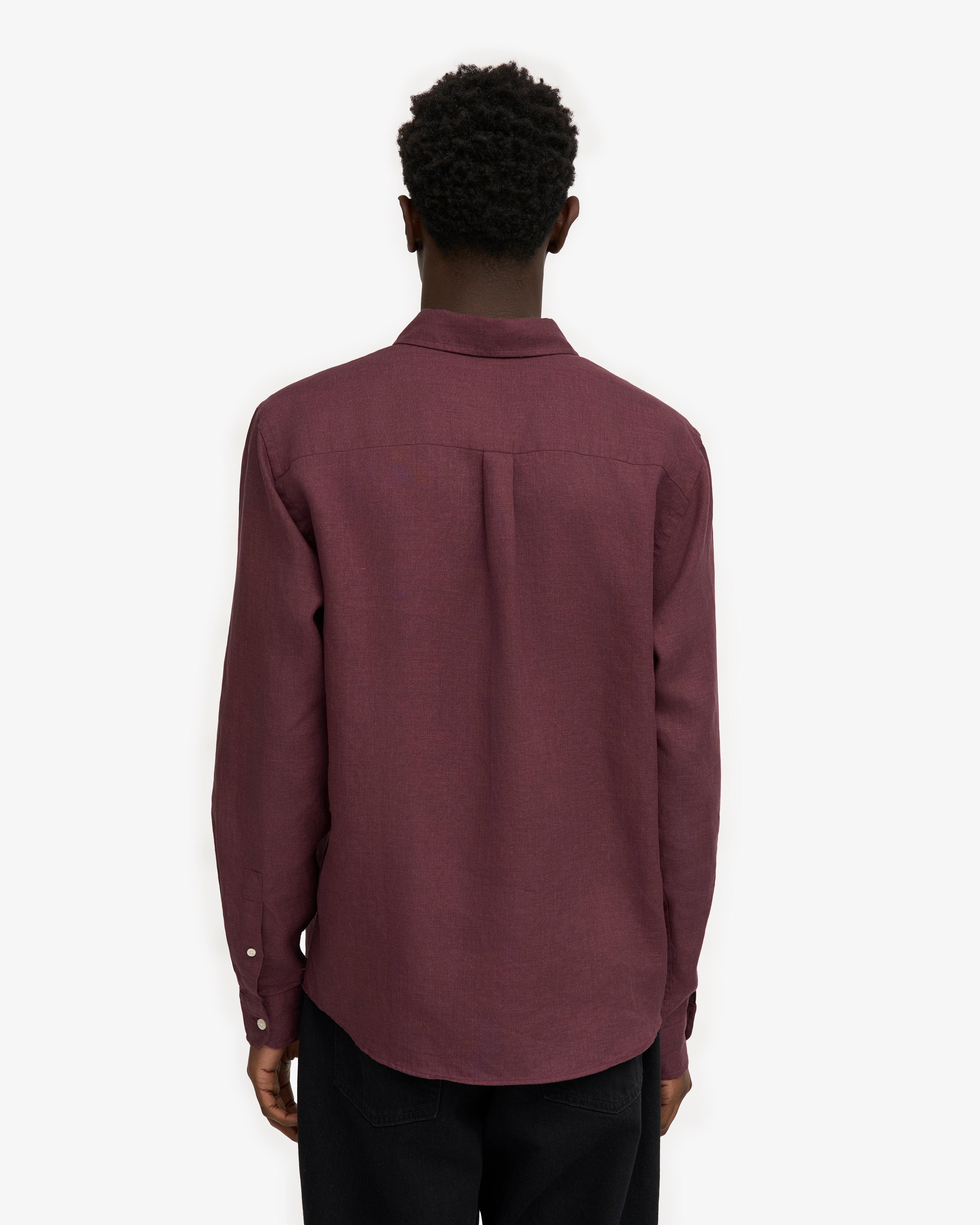 Linen Shirt - Oxblood Red