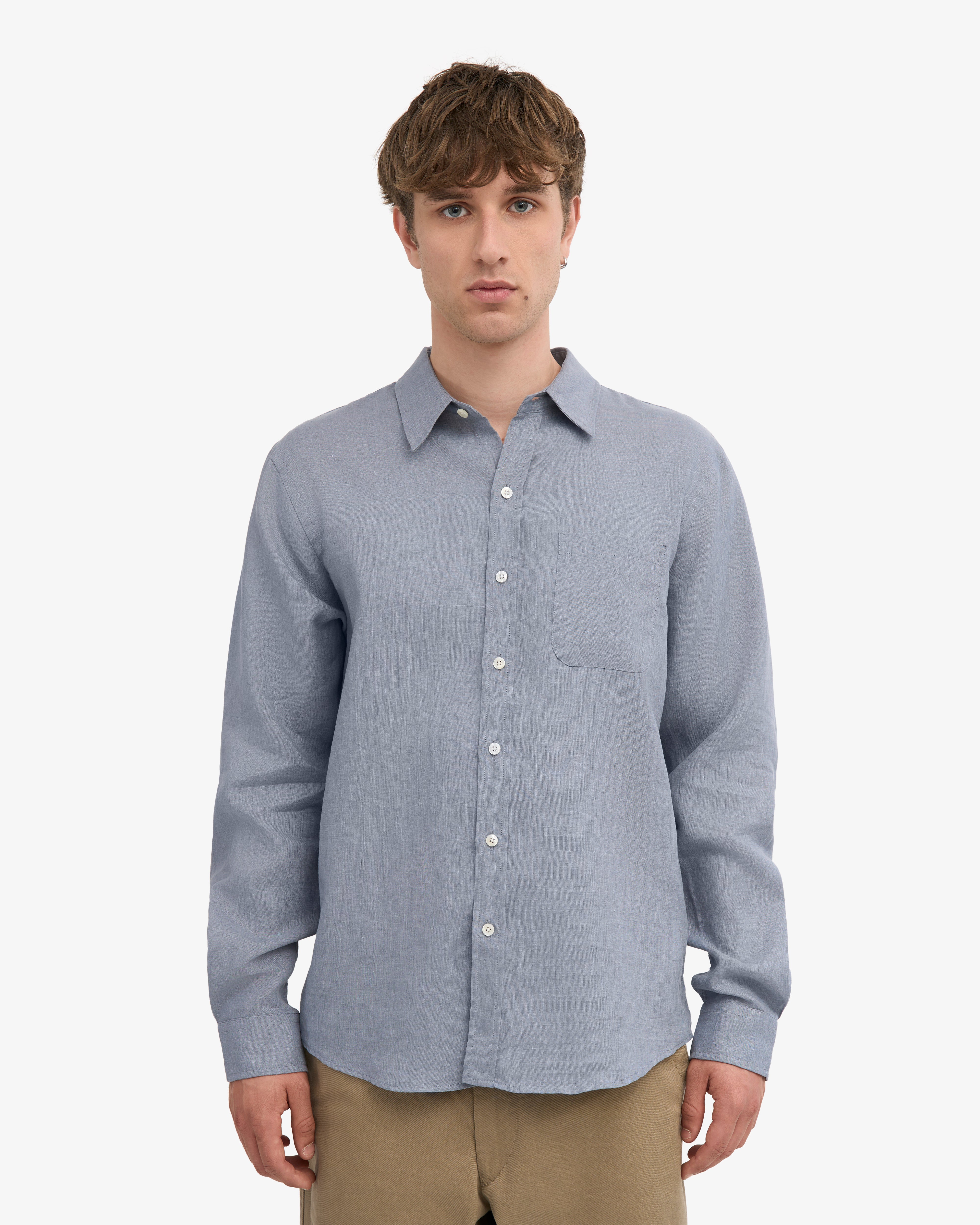 Linen Shirt - Steel Blue