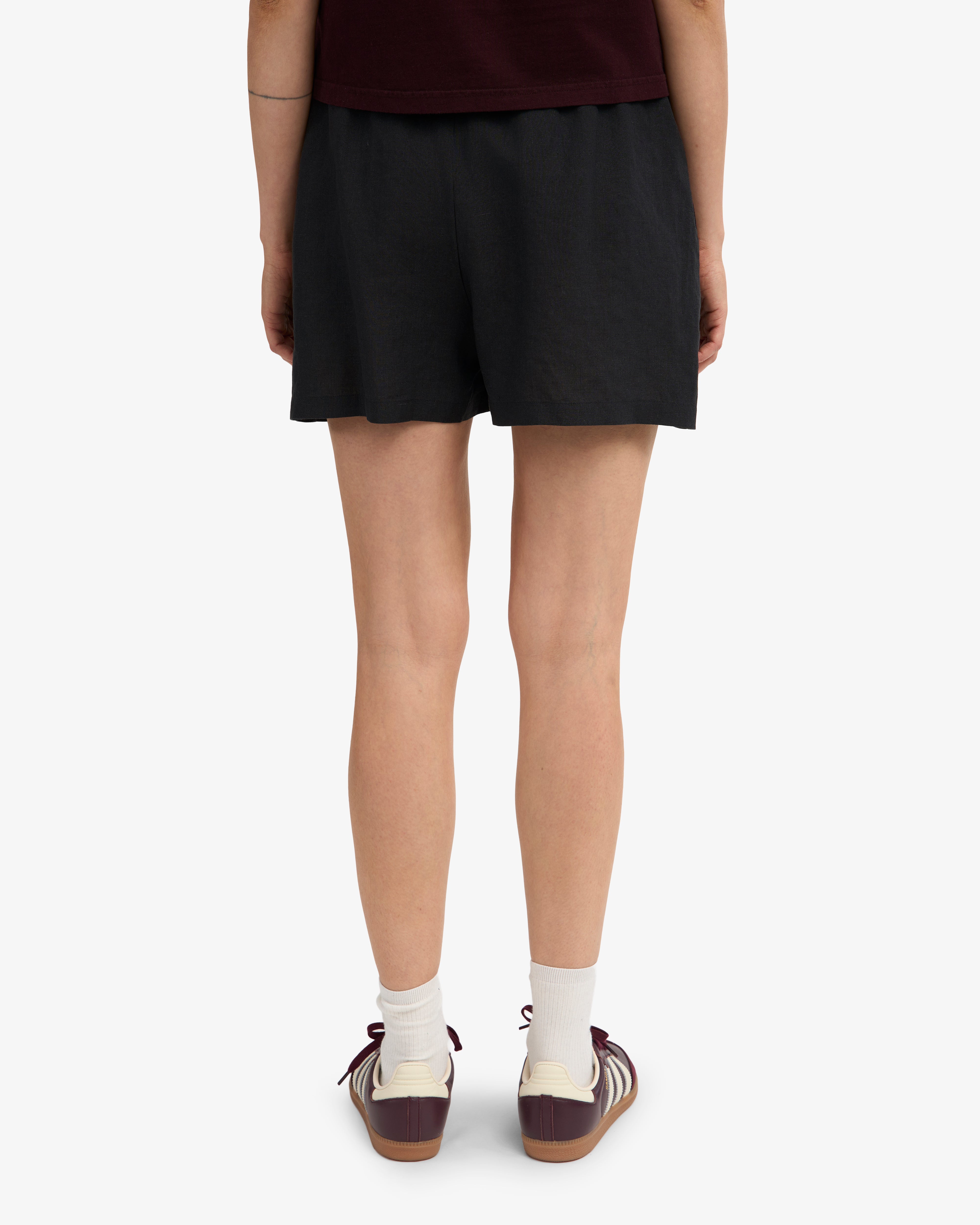 Linen Shorts - Deep Black