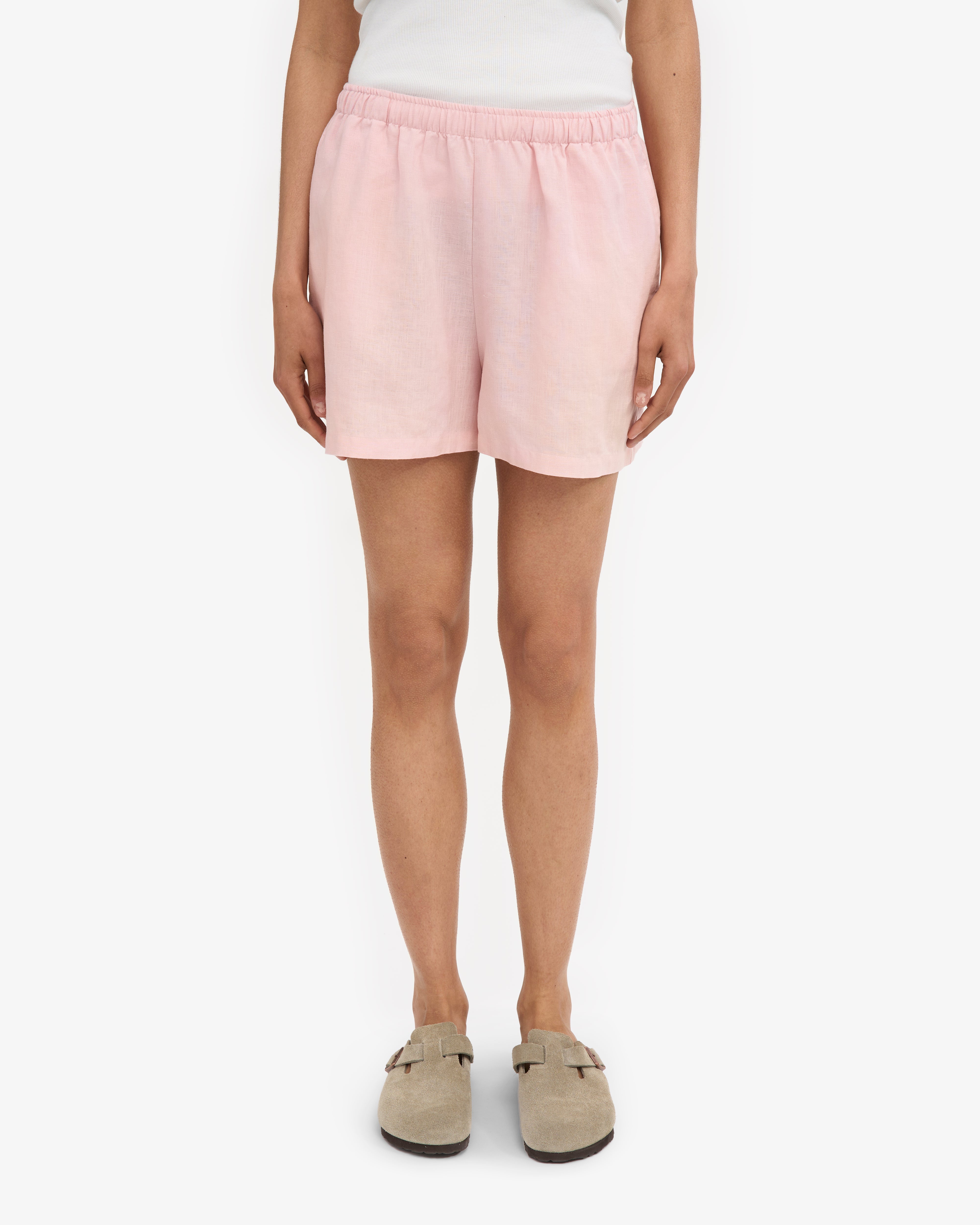 Linen Shorts - Faded Pink