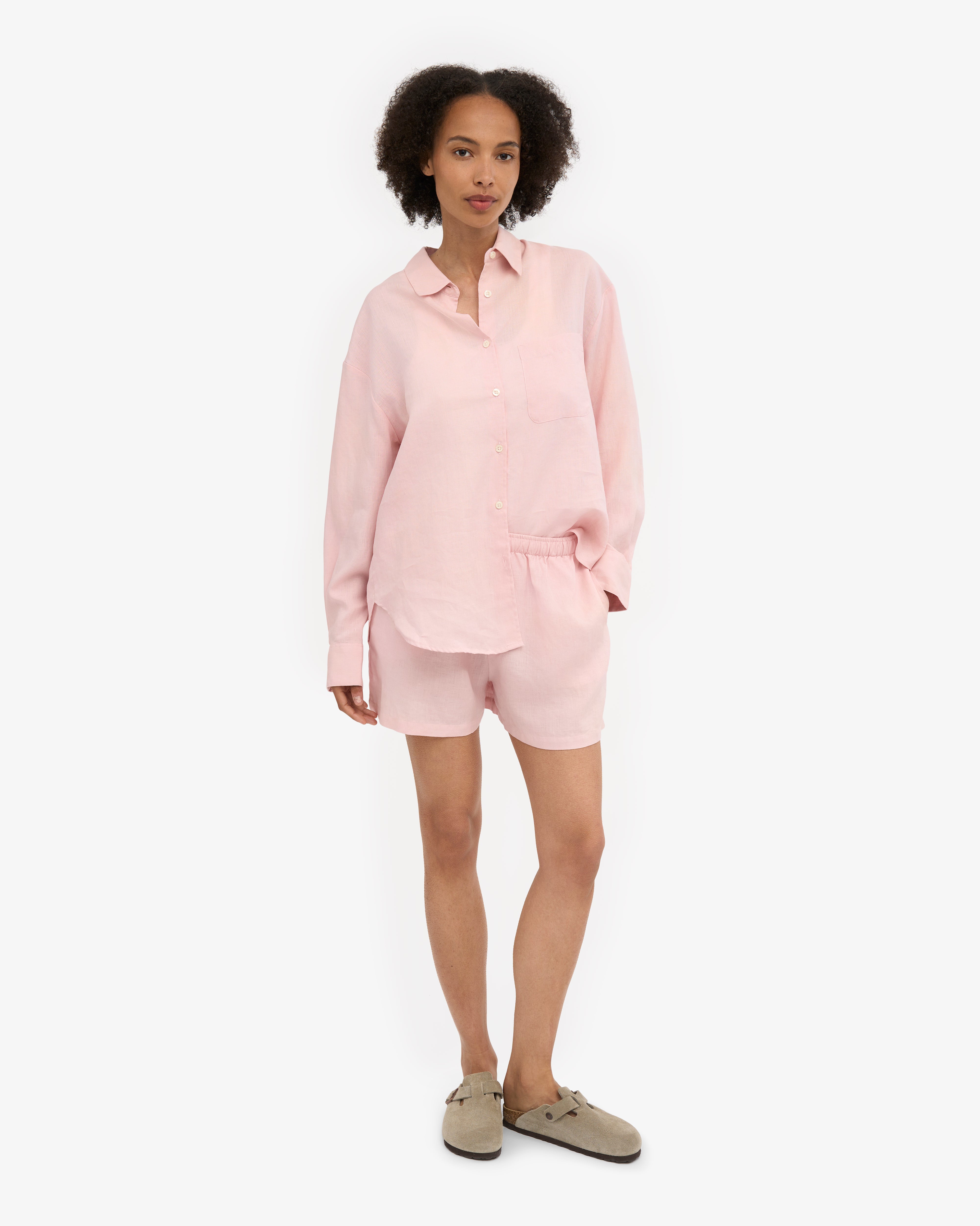 Linen Shorts - Faded Pink