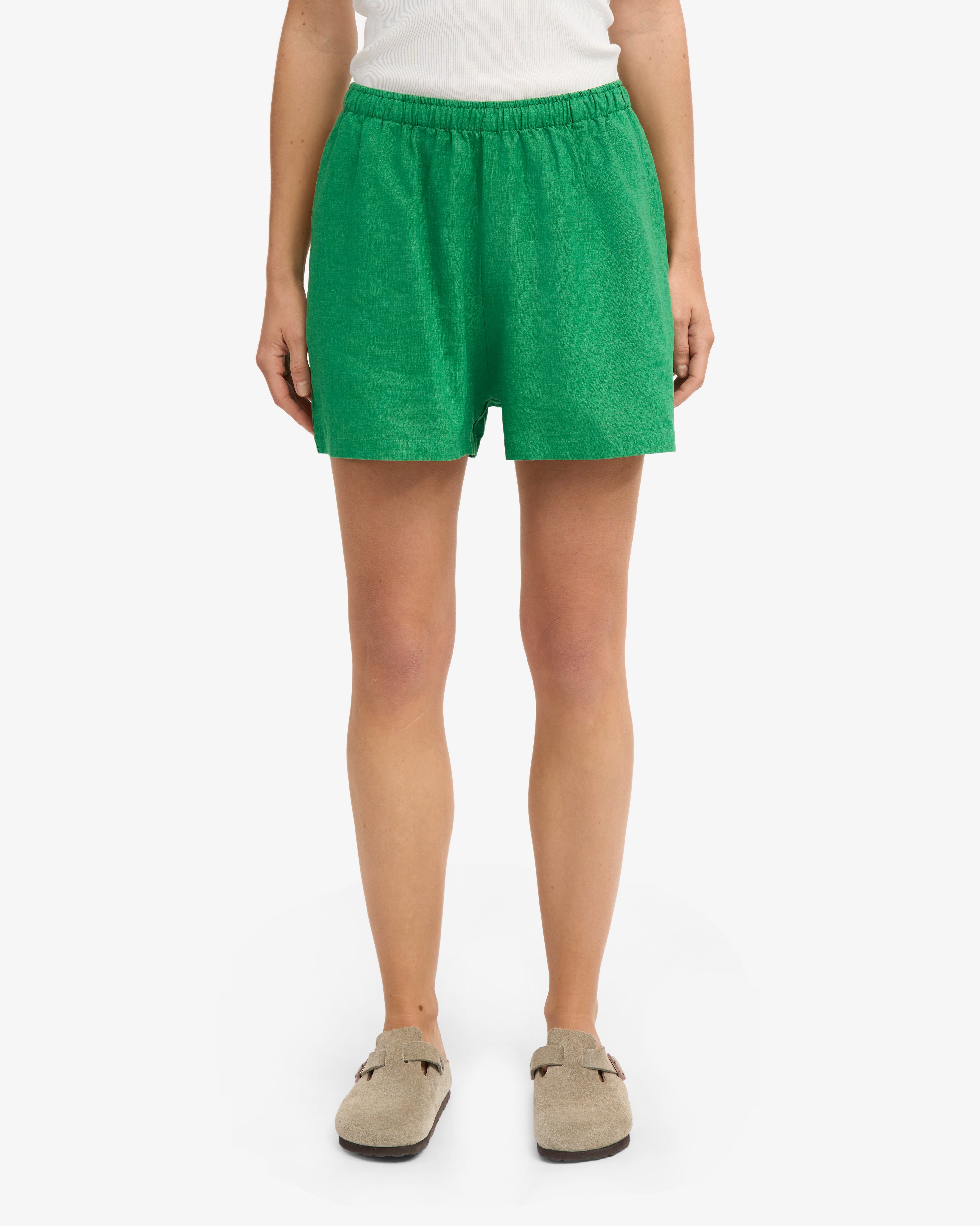 Linen Shorts - Kelly Green