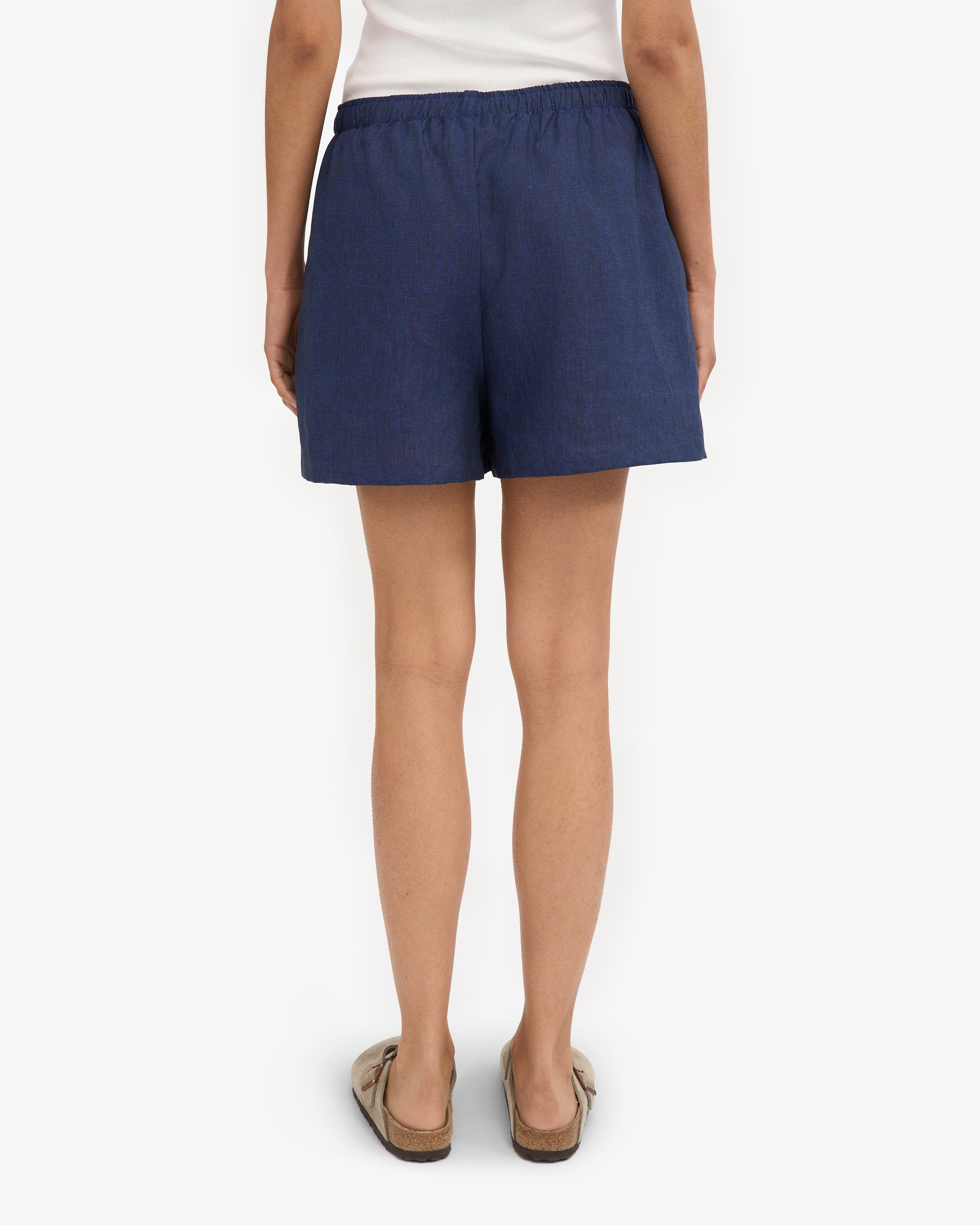 Linen Shorts - Marine Blue