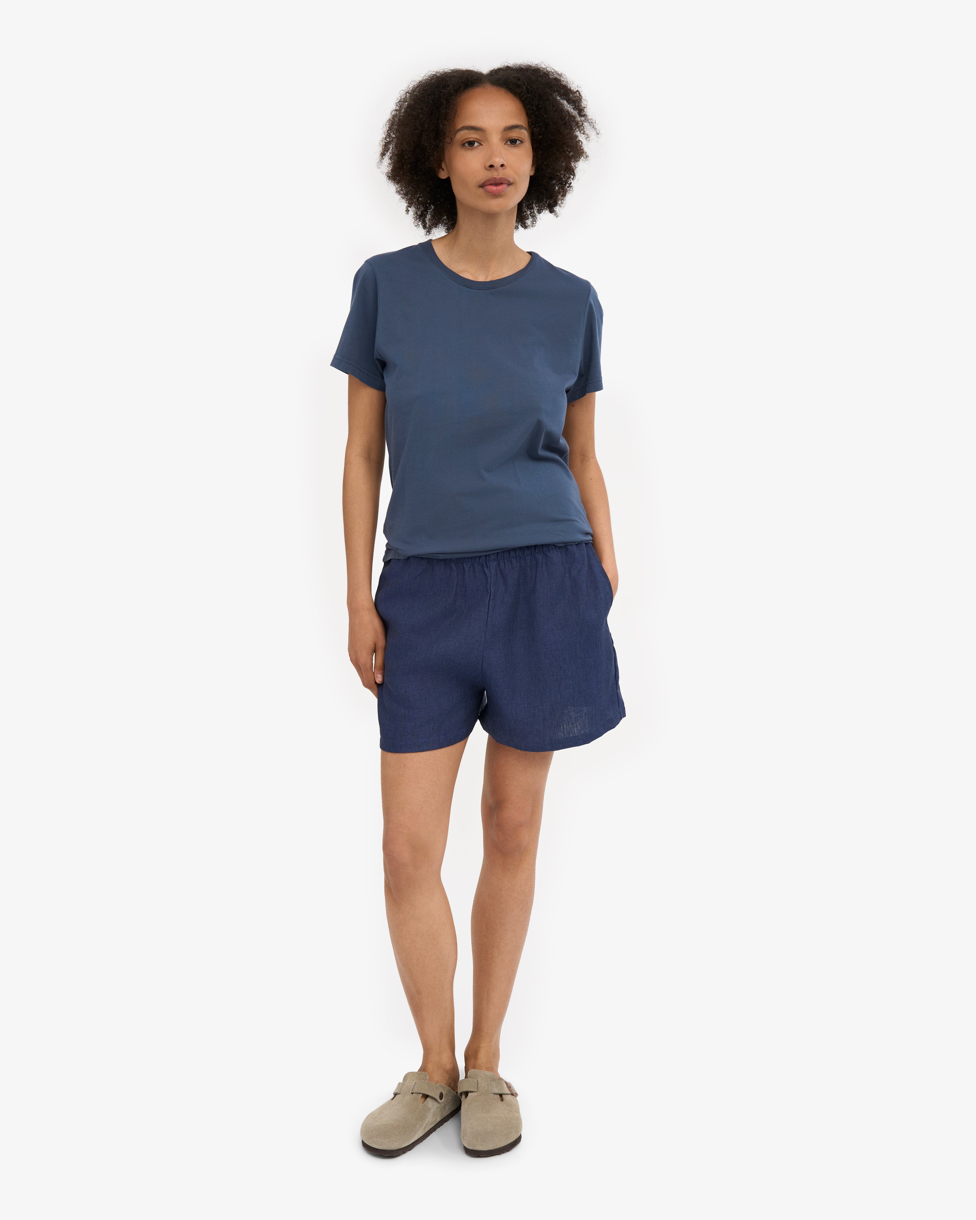 Linen Shorts - Marine Blue