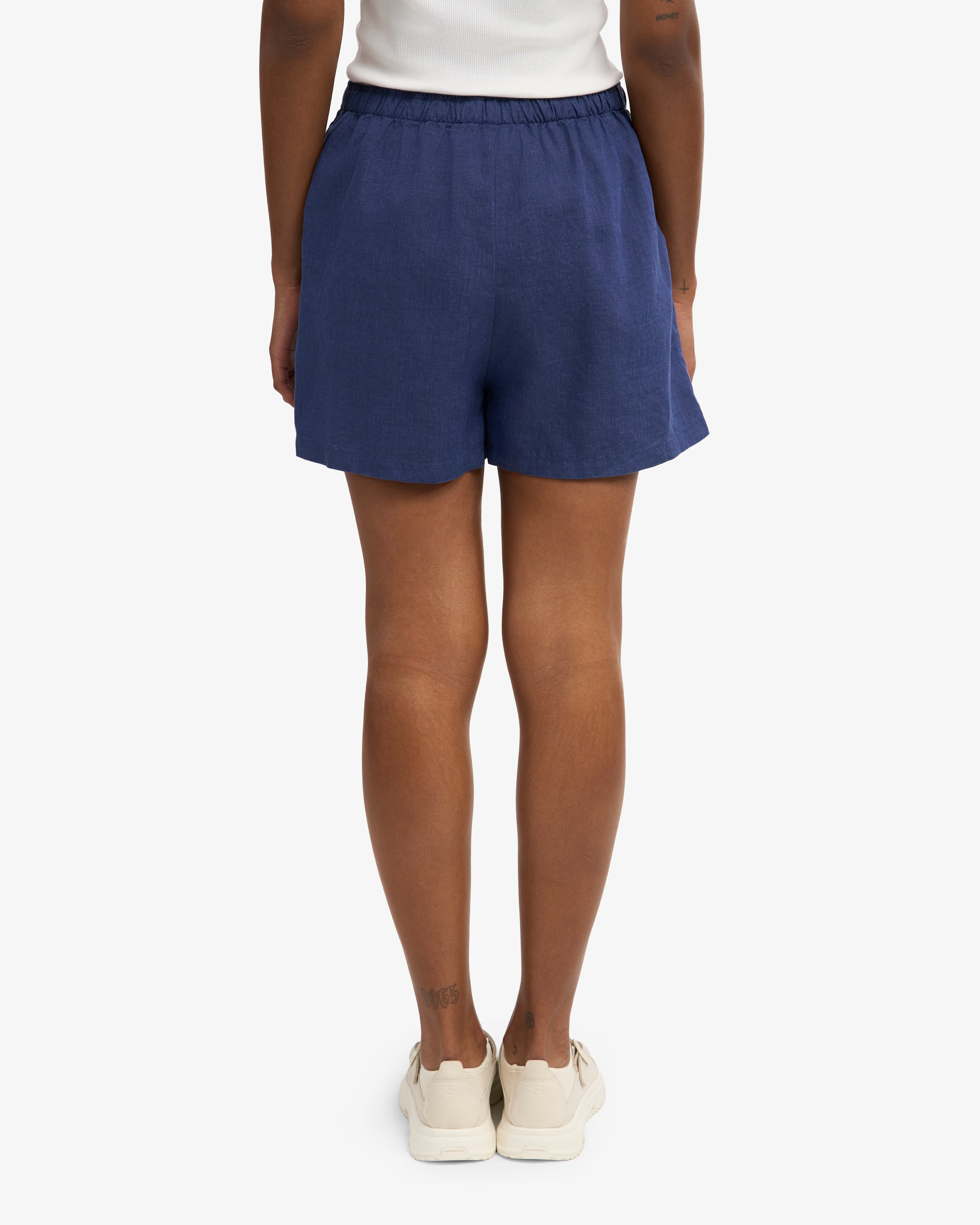 Linen Shorts - Navy Blue