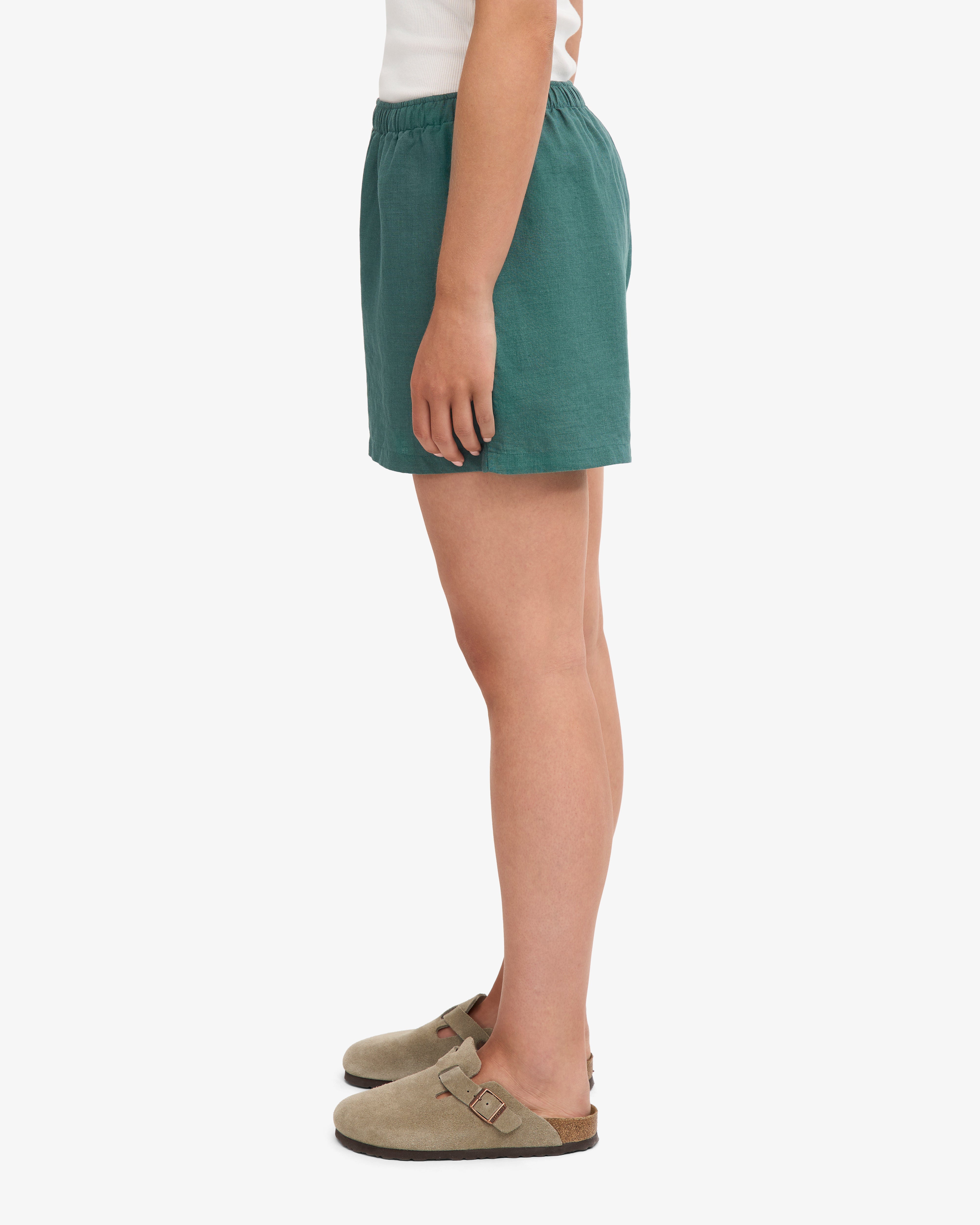 Linen Shorts - Ocean Green
