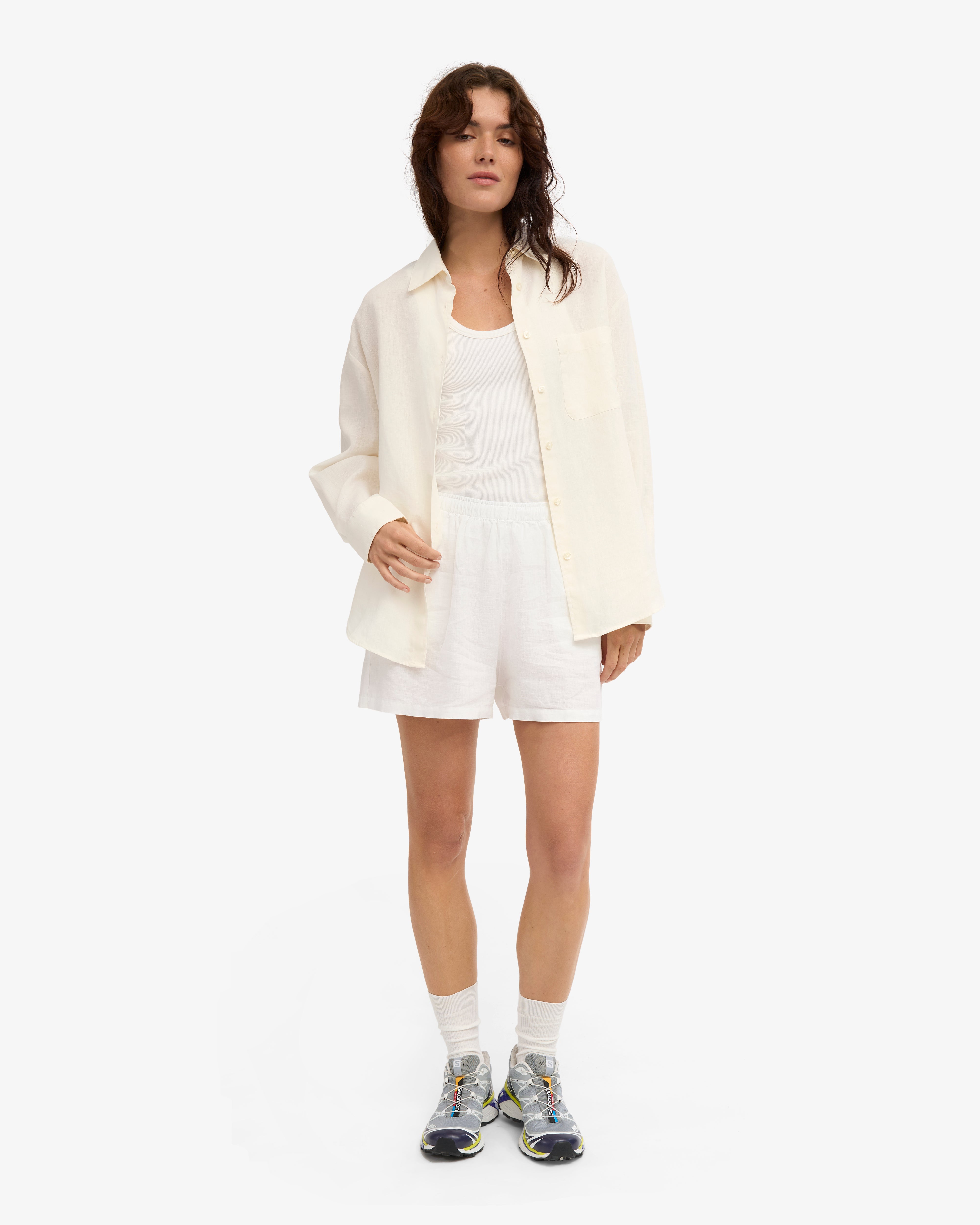 Linen Shorts - Optical White