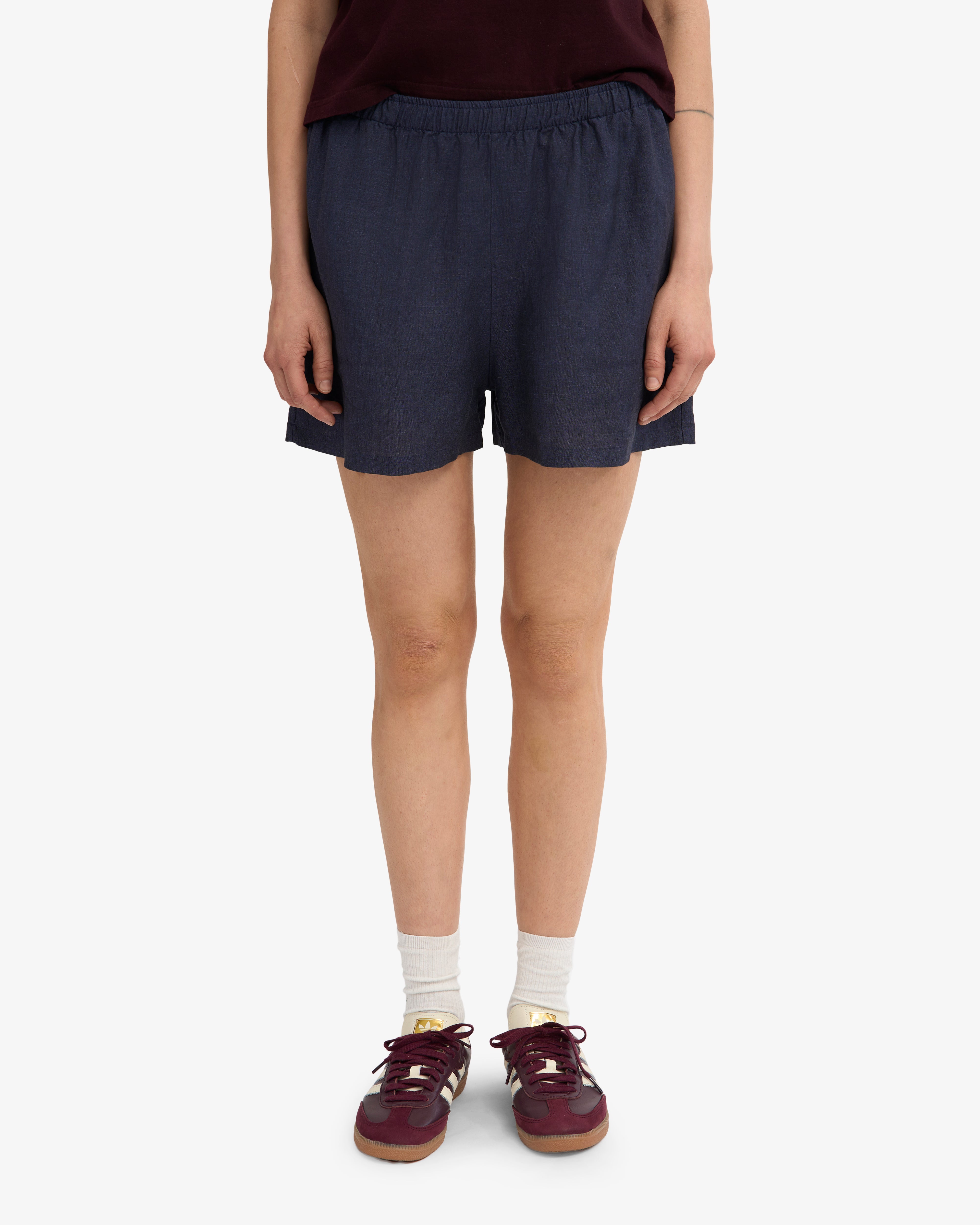 Linen Shorts - Petrol Blue