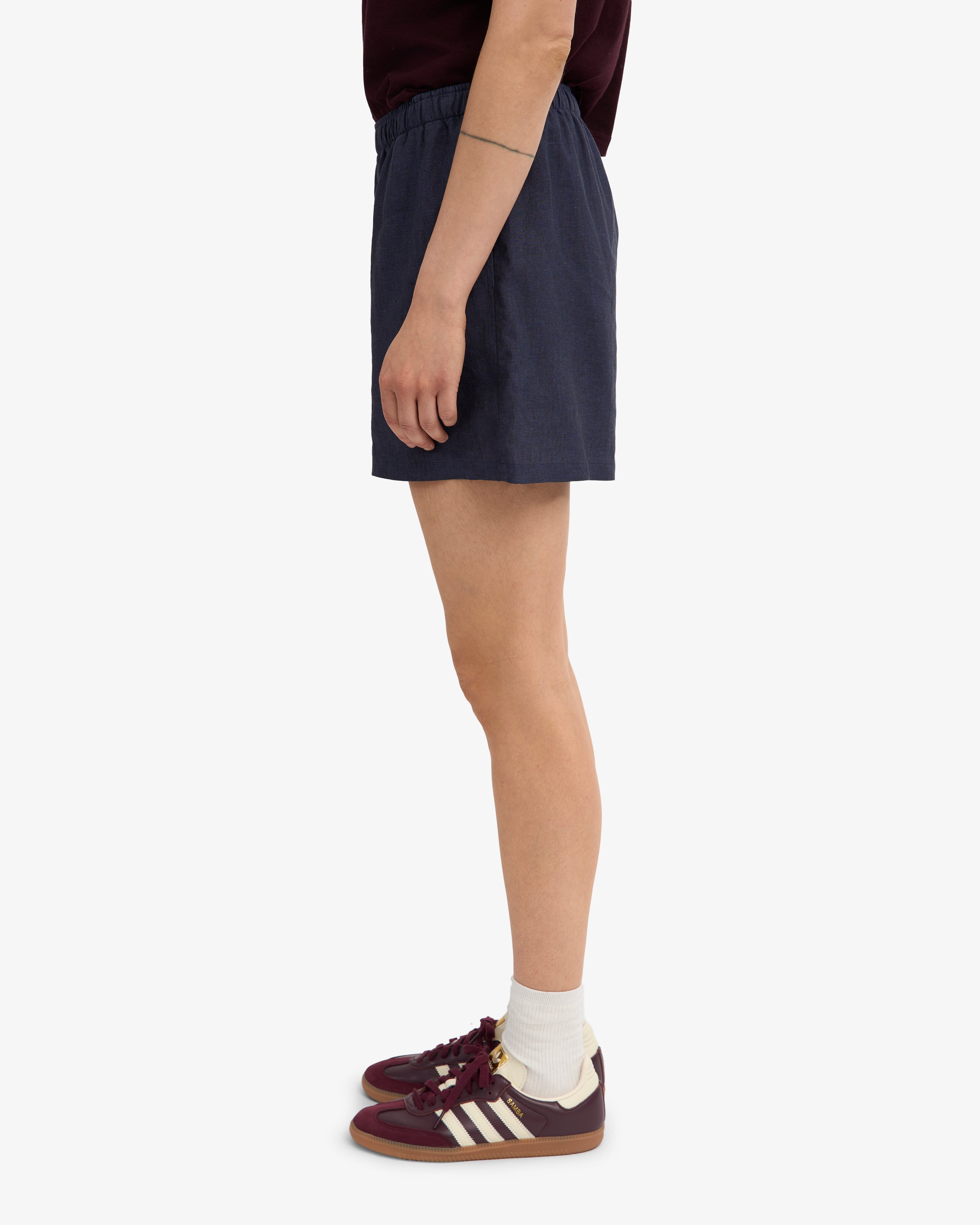 Linen Shorts - Petrol Blue