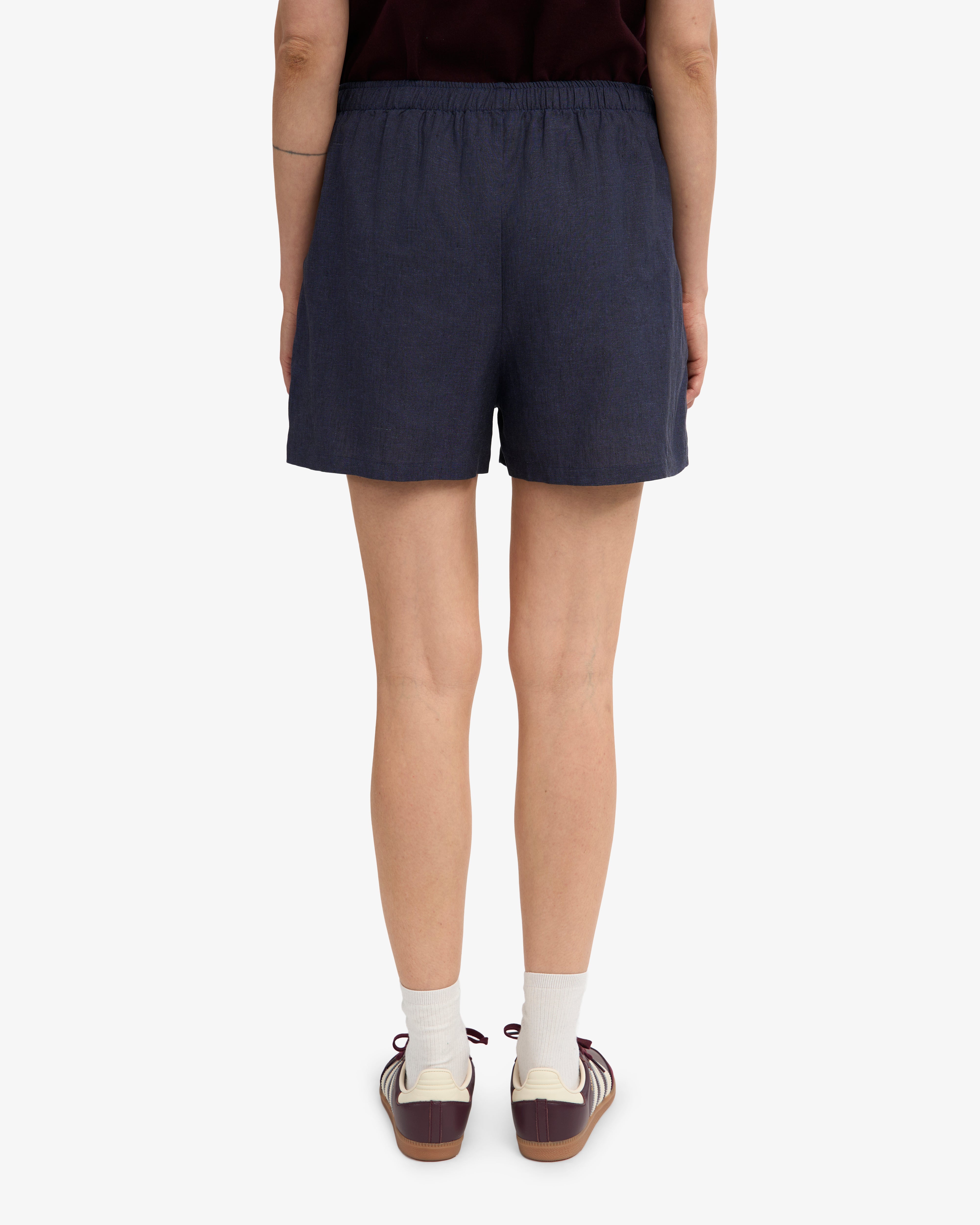 Linen Shorts - Petrol Blue
