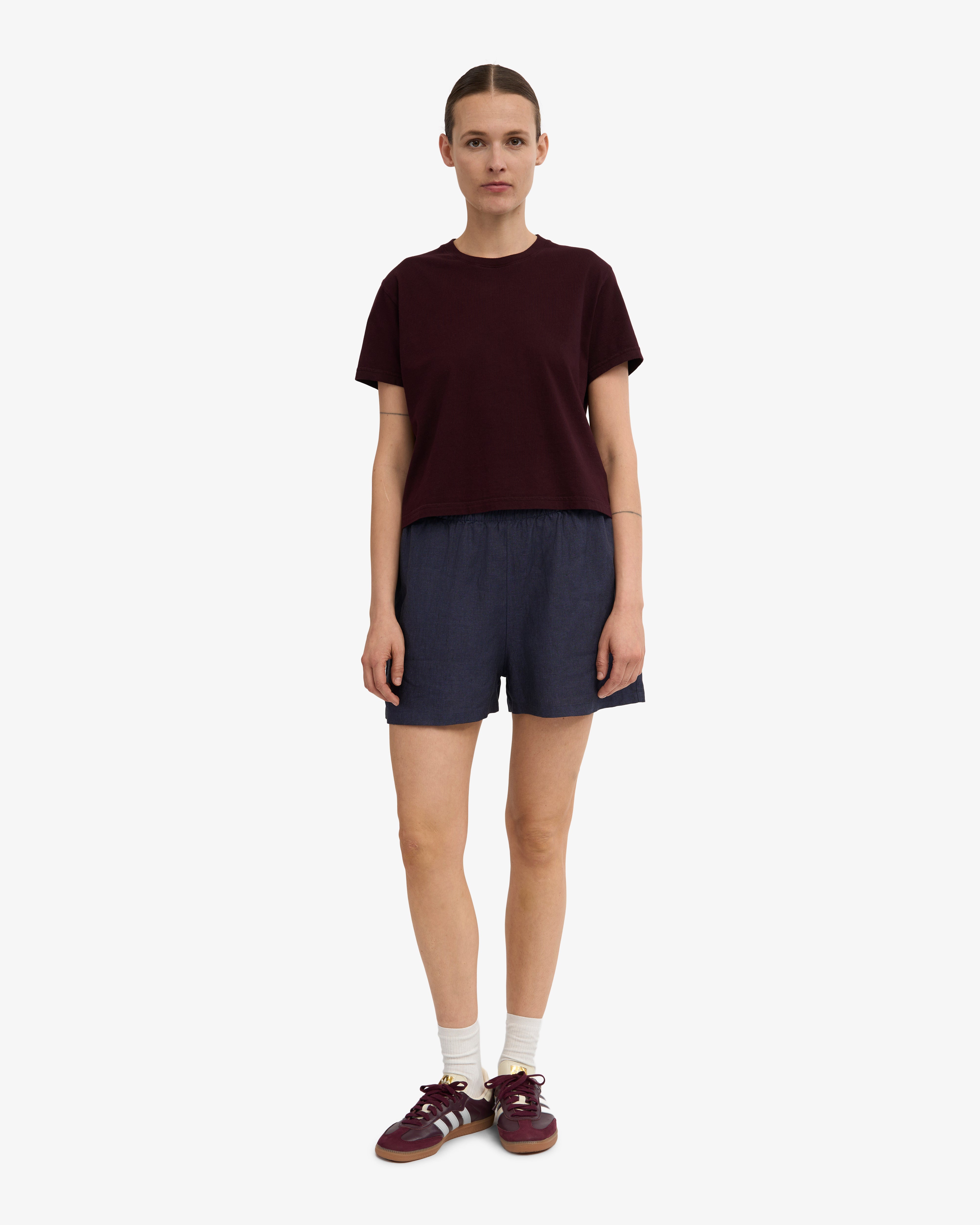 Linen Shorts - Petrol Blue