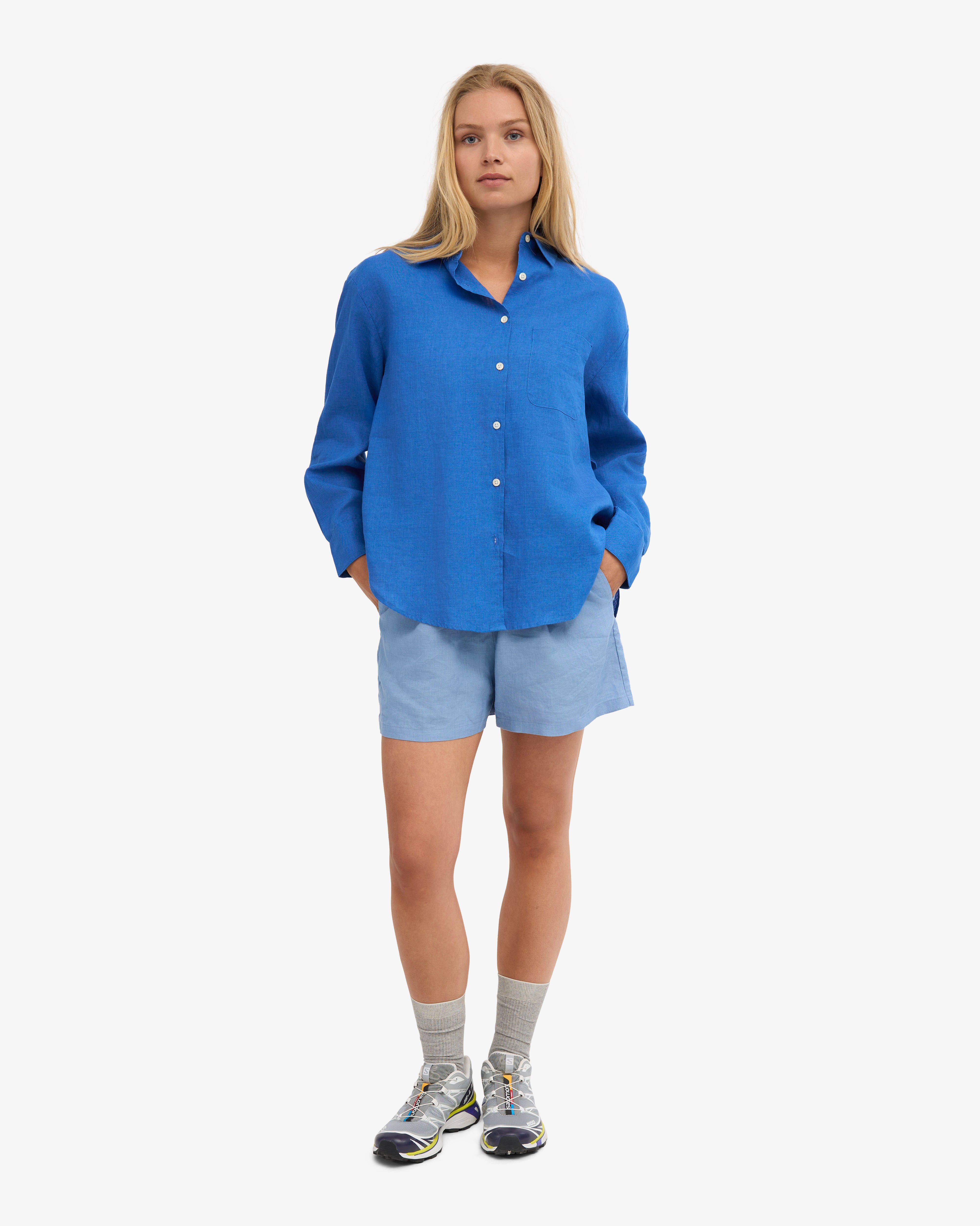 Linen Shorts - Seaside Blue