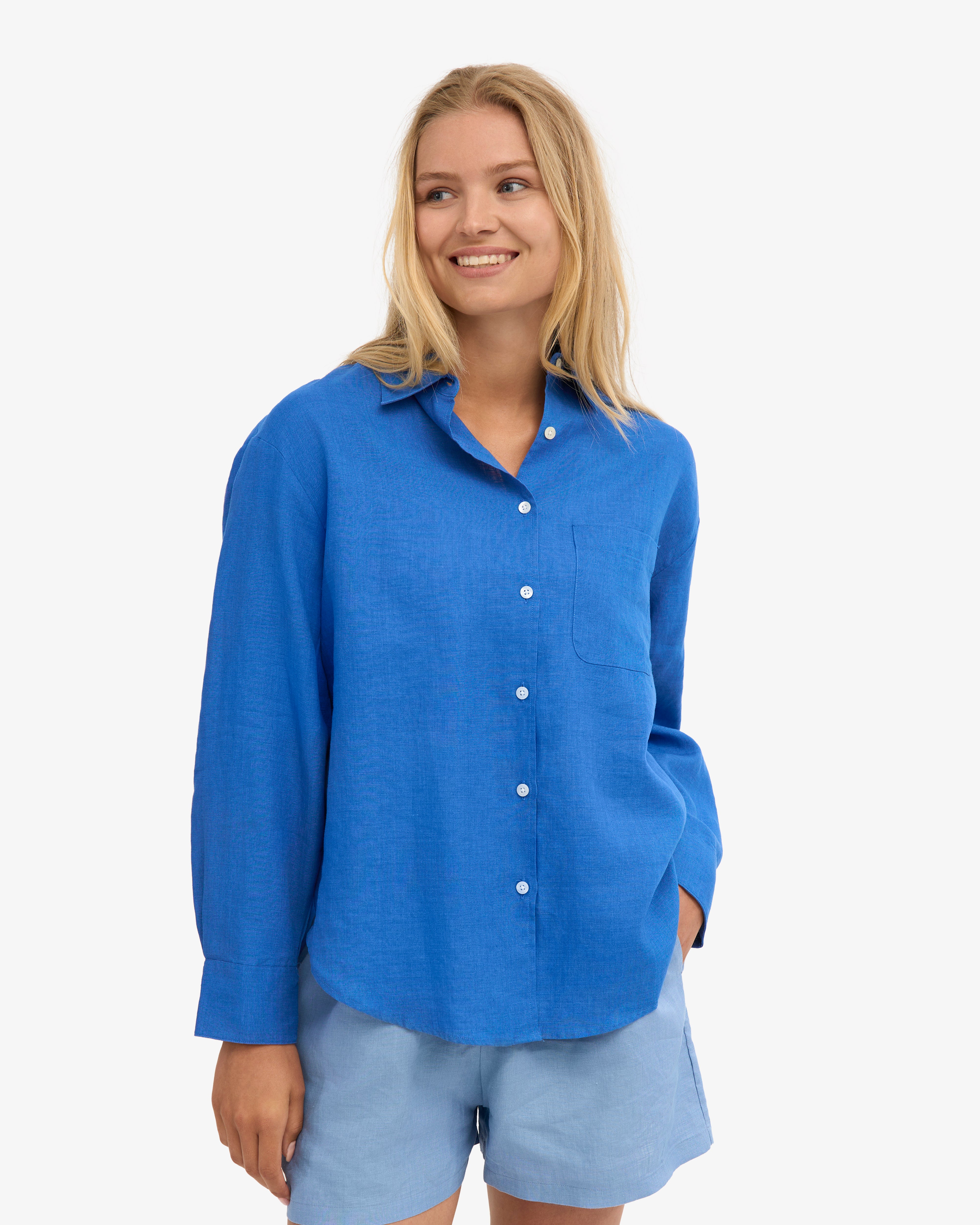 Linen Shorts - Seaside Blue