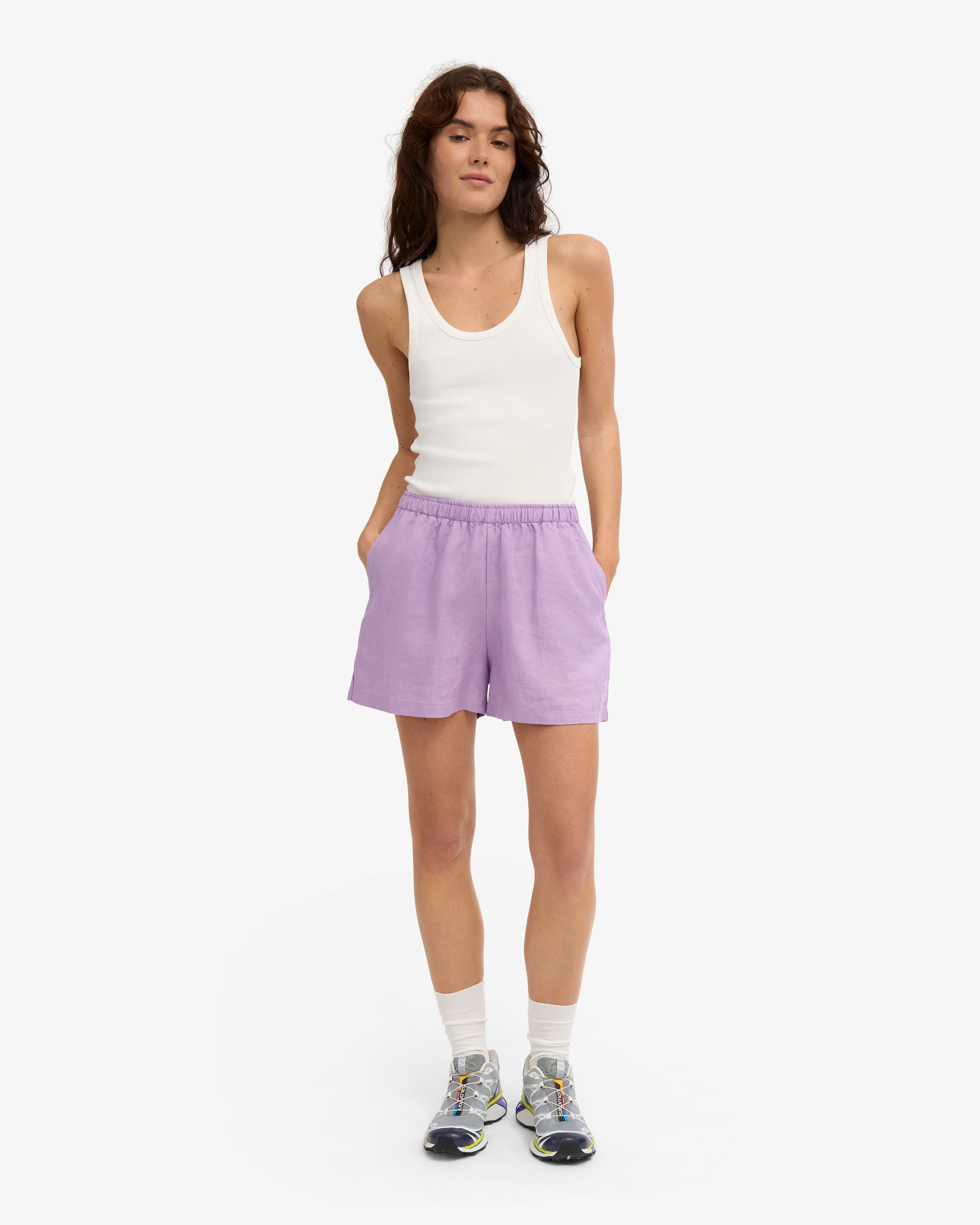 Linen Shorts - Soft Lavender