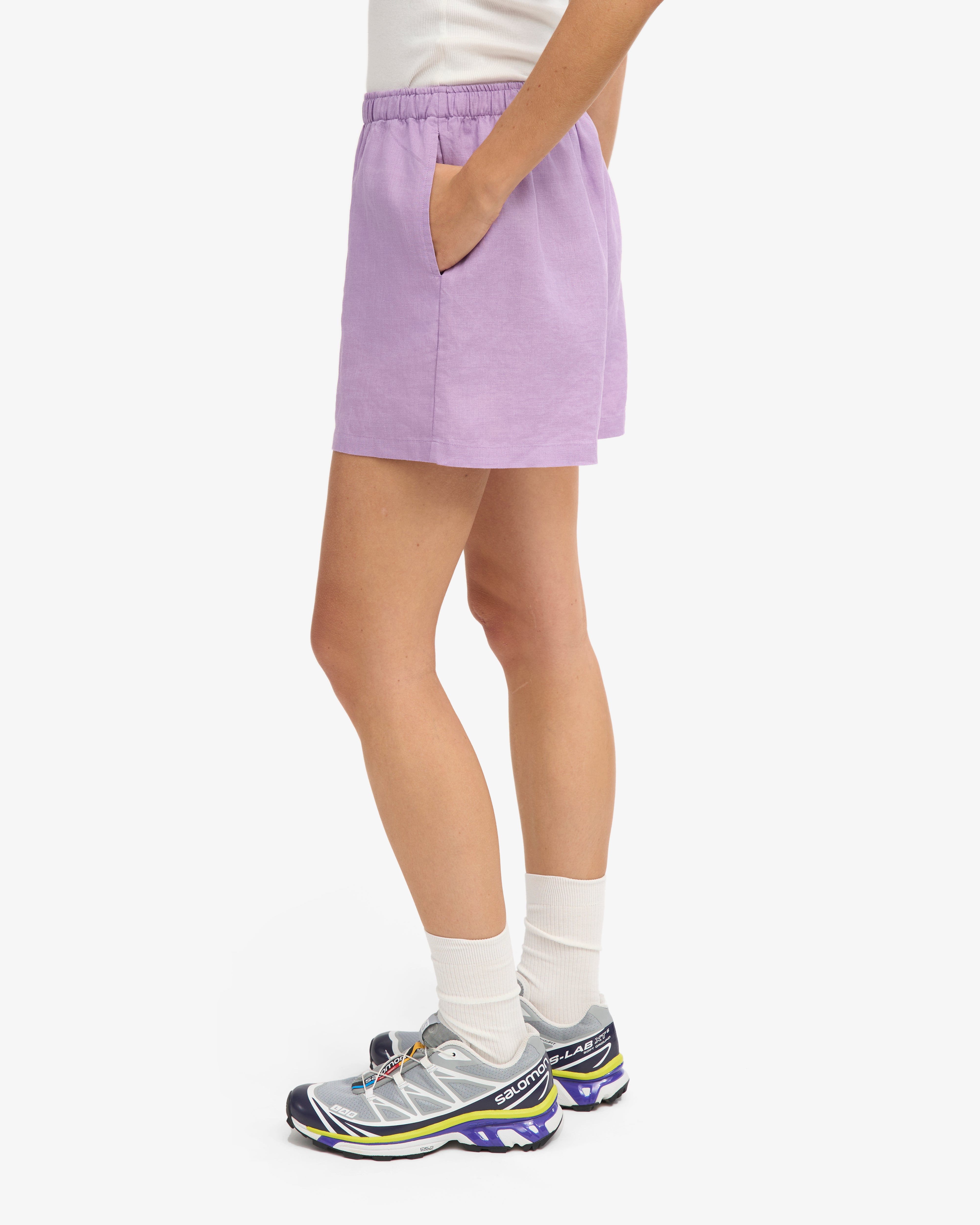 Linen Shorts - Soft Lavender