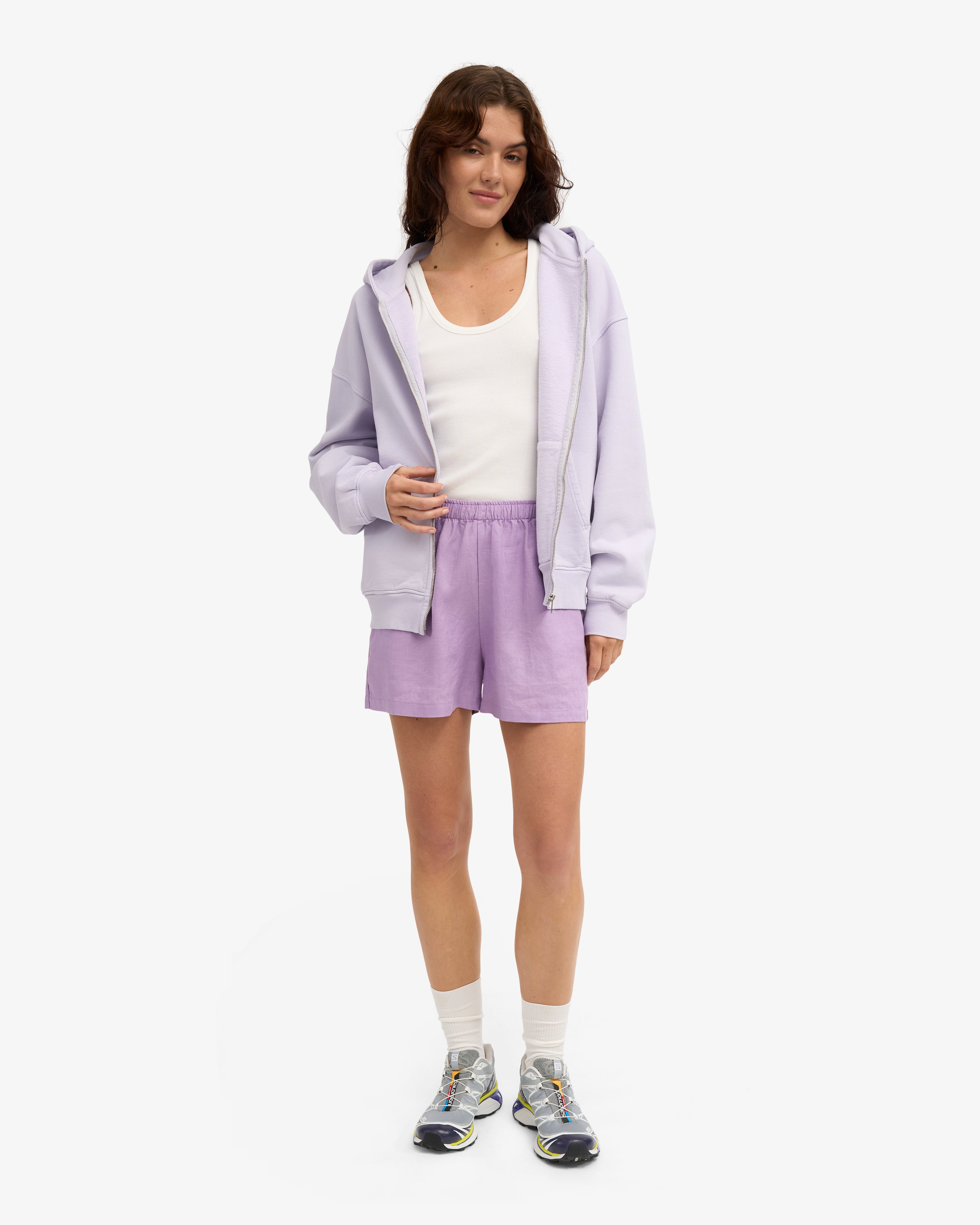 Linen Shorts - Soft Lavender