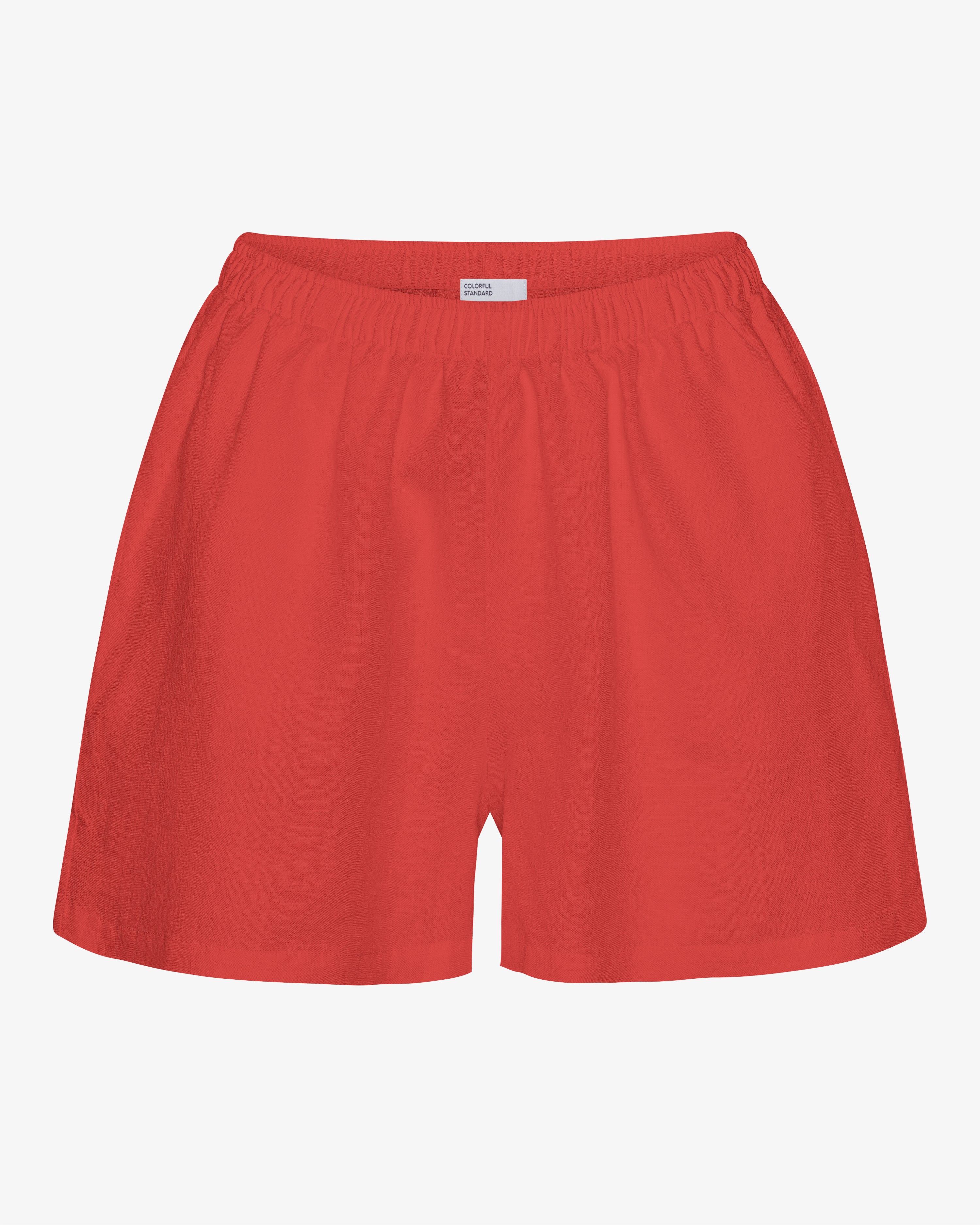 Linen Shorts - Red Tangerine